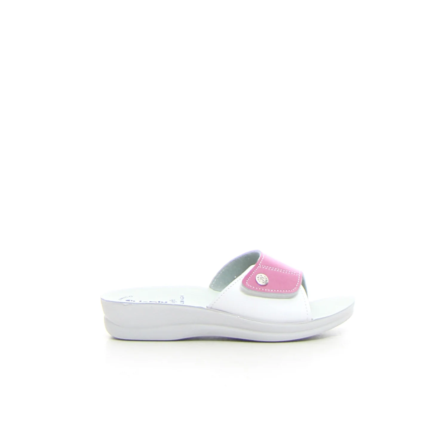 Ciabatta con strappo in ecopelle fucsia