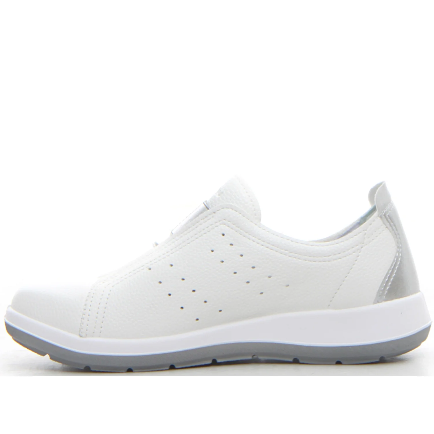 Sneaker slip on in ecopelle bianco argento - Image 2