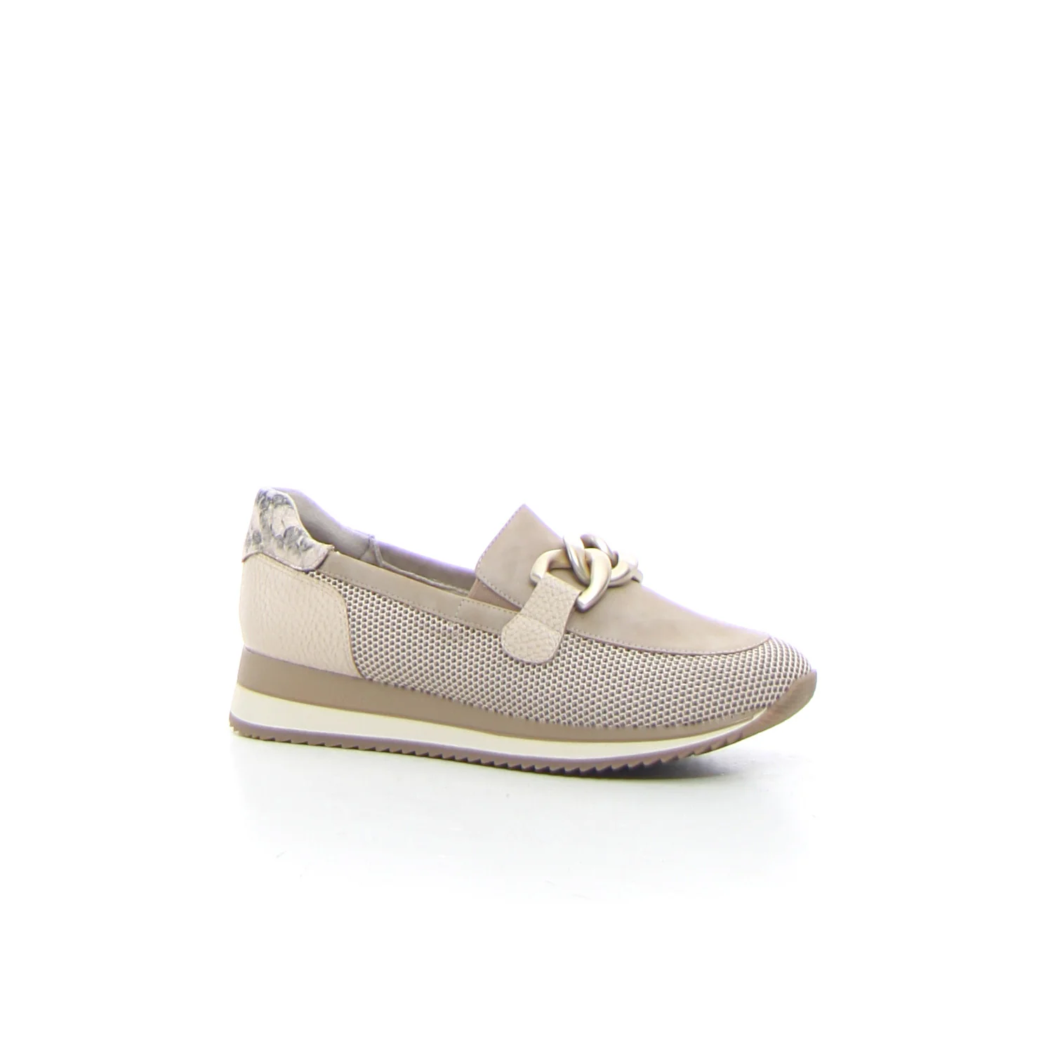 Mocassino casual in tessuto taupe - Image 2