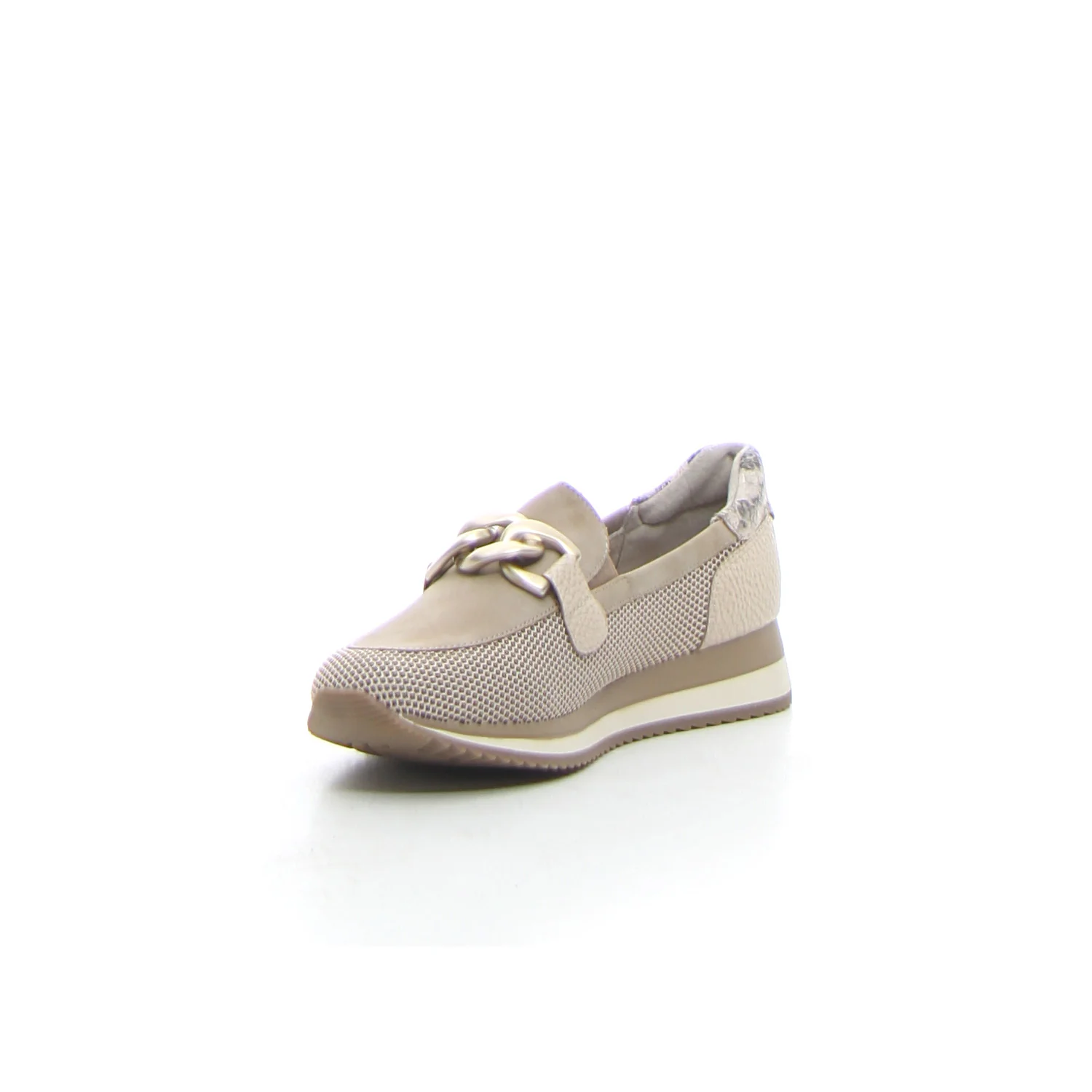 Mocassino casual in tessuto taupe - Image 3