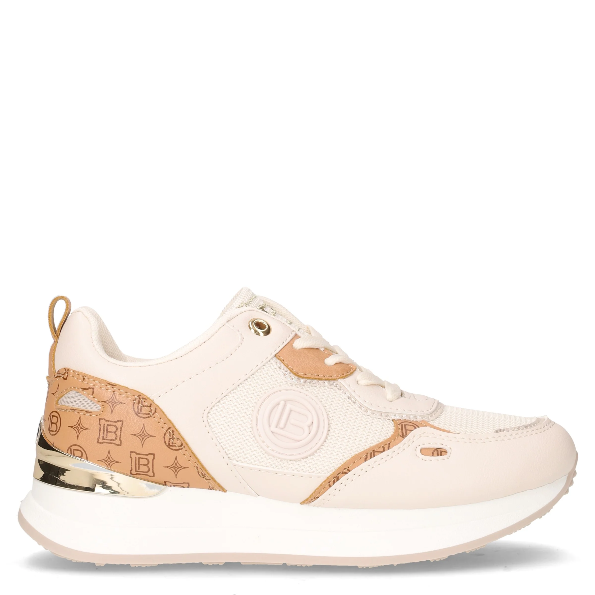 Sneaker in tessuto ed ecopelle avorio