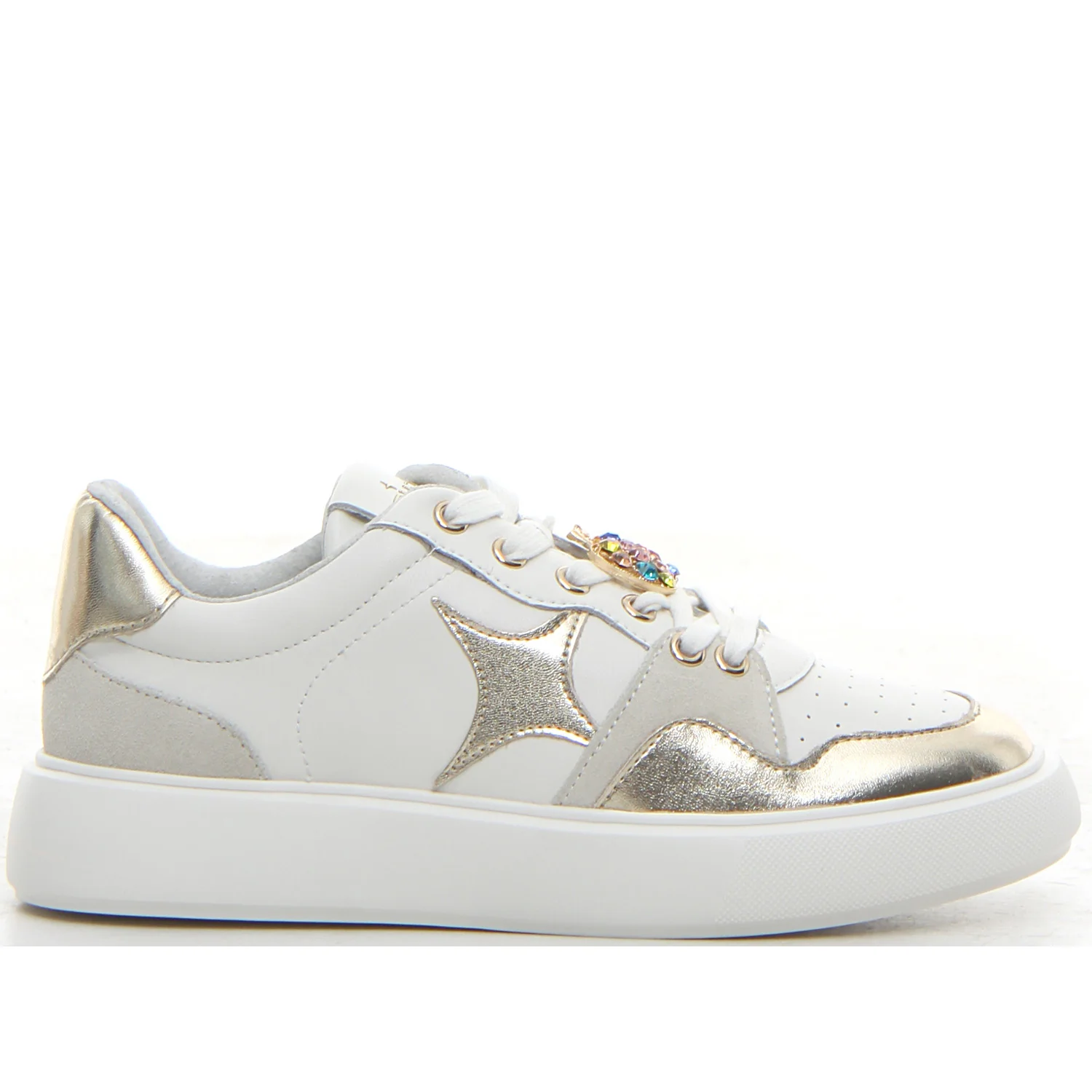 Sneaker bianco oro
