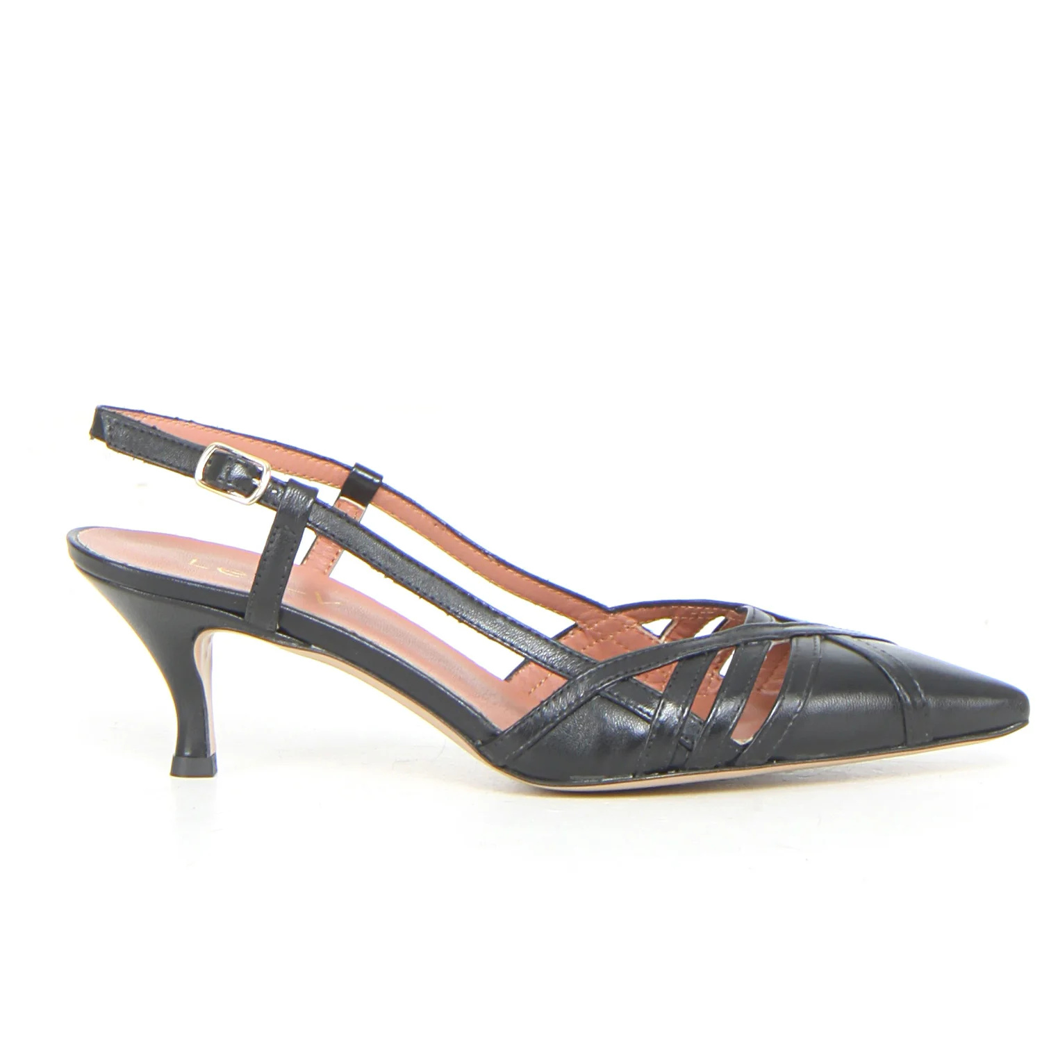 Décolleté slingback a punta nero