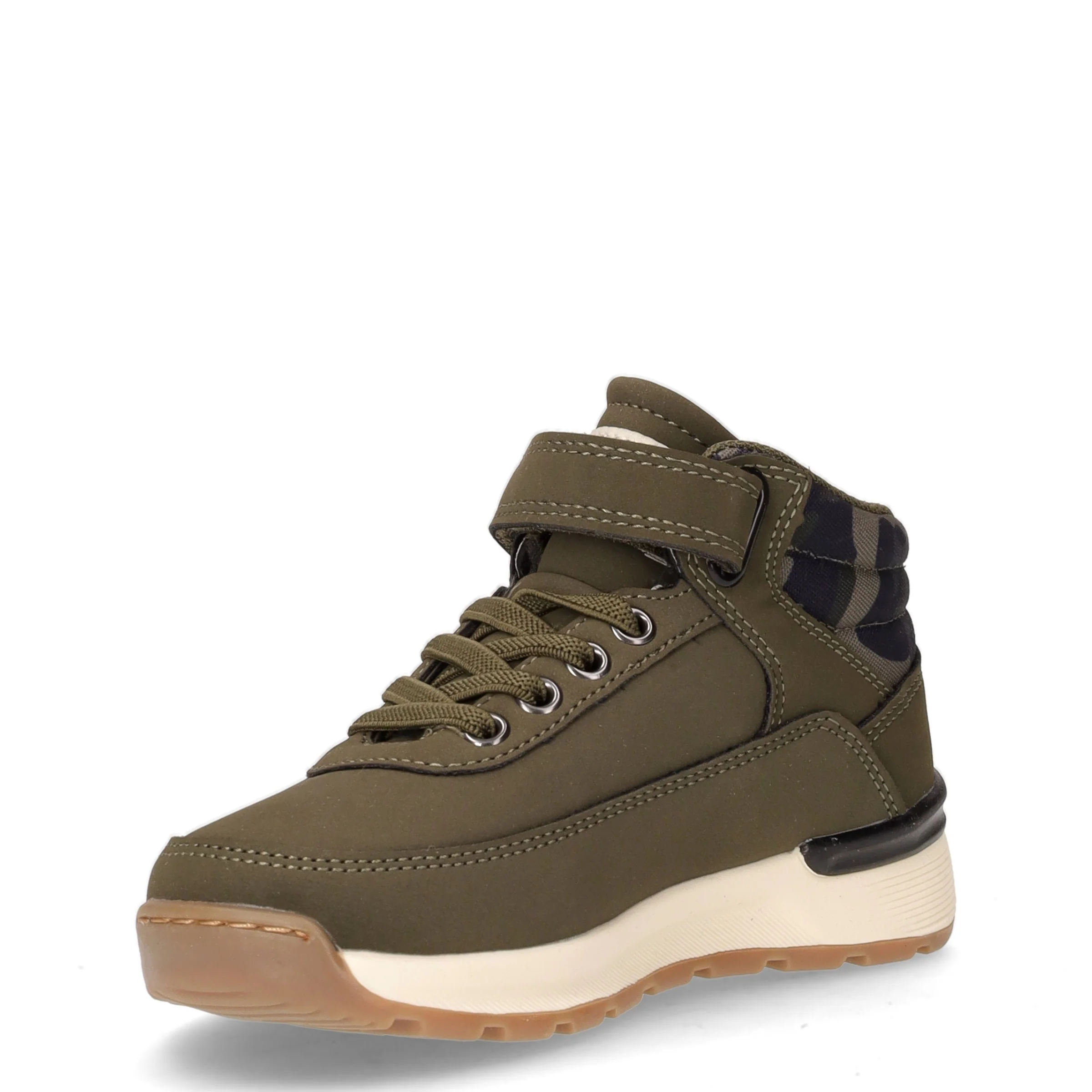 Ascot Mini polacchino sportivo bambino in ecopelle kaki - Image 3