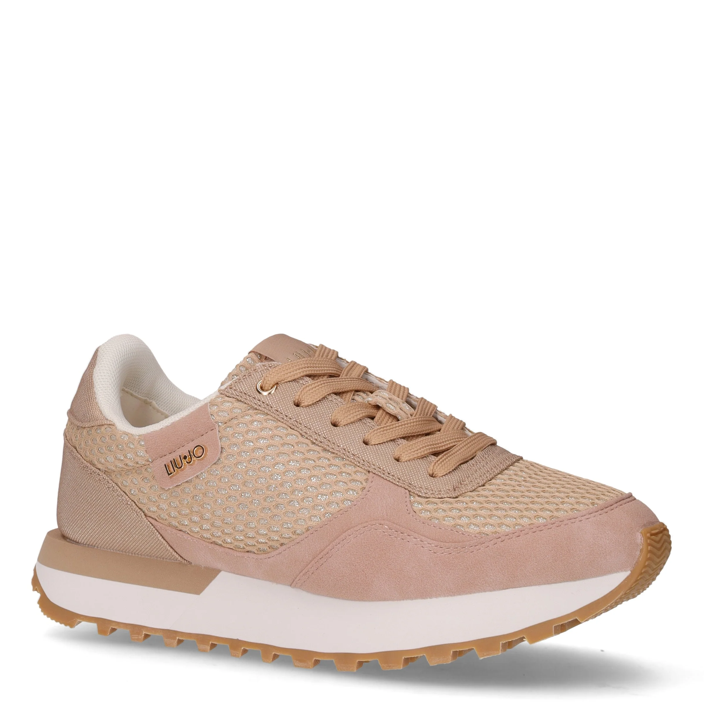 Evelyn 915 sneaker in ecopelle e tessuto nude - Image 2