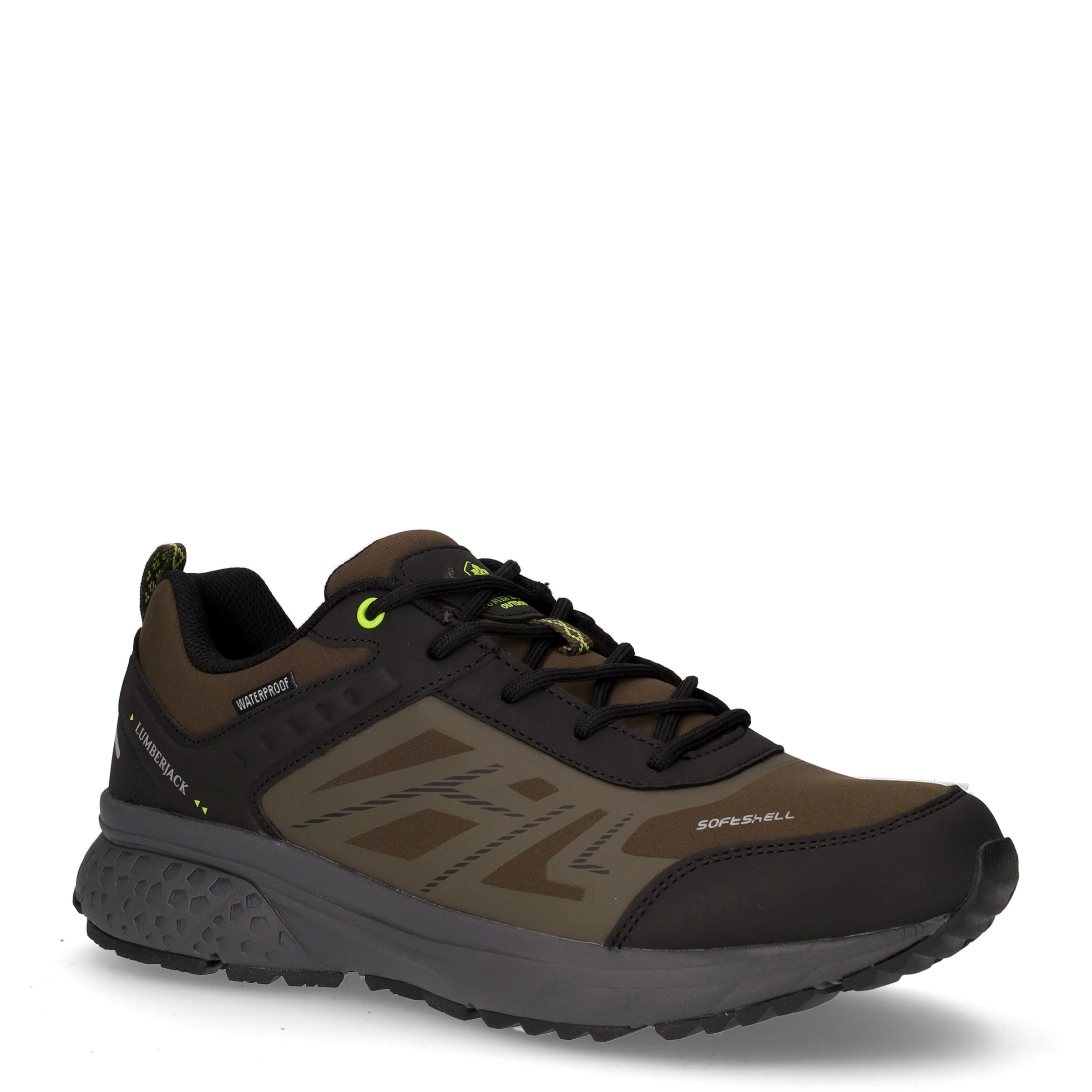 Josep sneaker outdoor in tessuto ed ecopelle kaki nero - Image 2