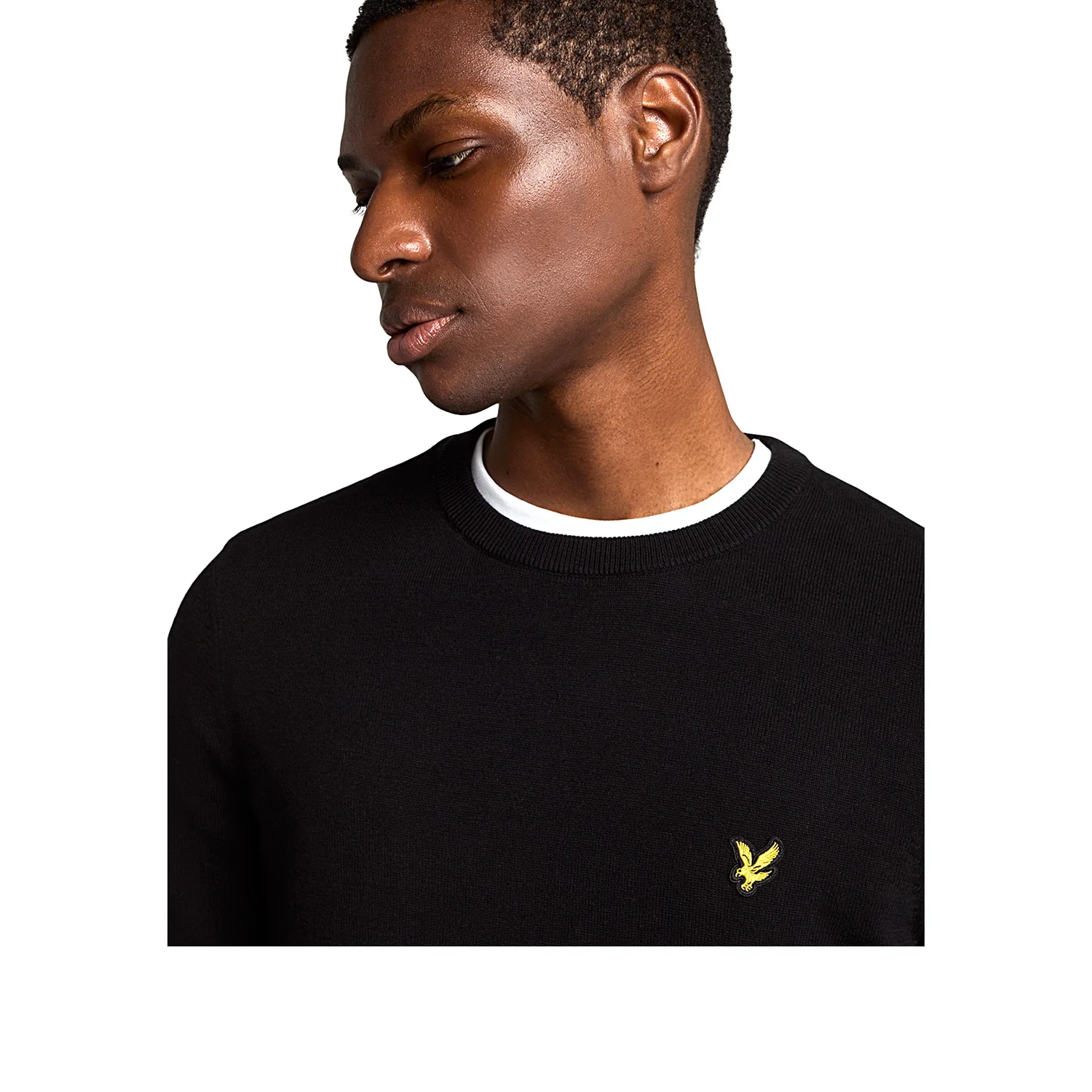 Cotton Crew Neck Jumper jet black - Image 4