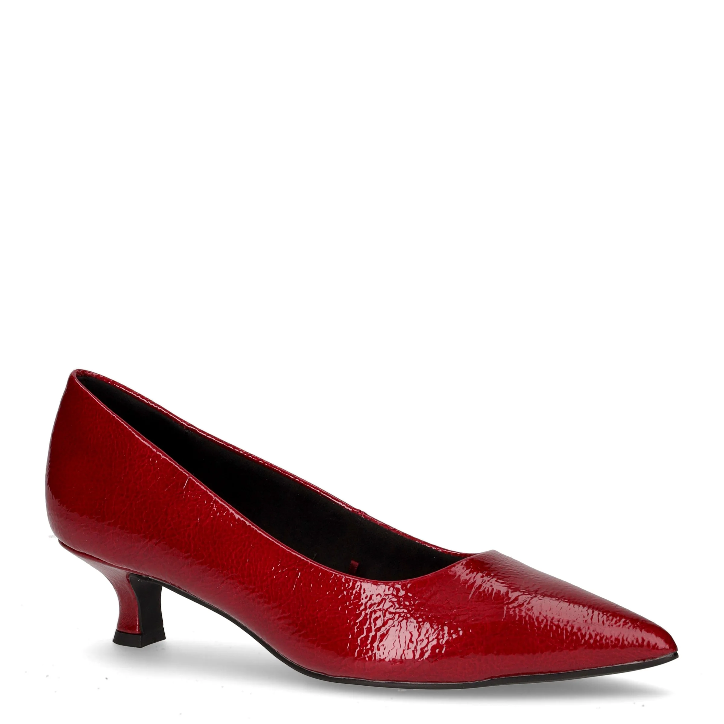 Décolleté a punta in ecopelle rosso - Image 2