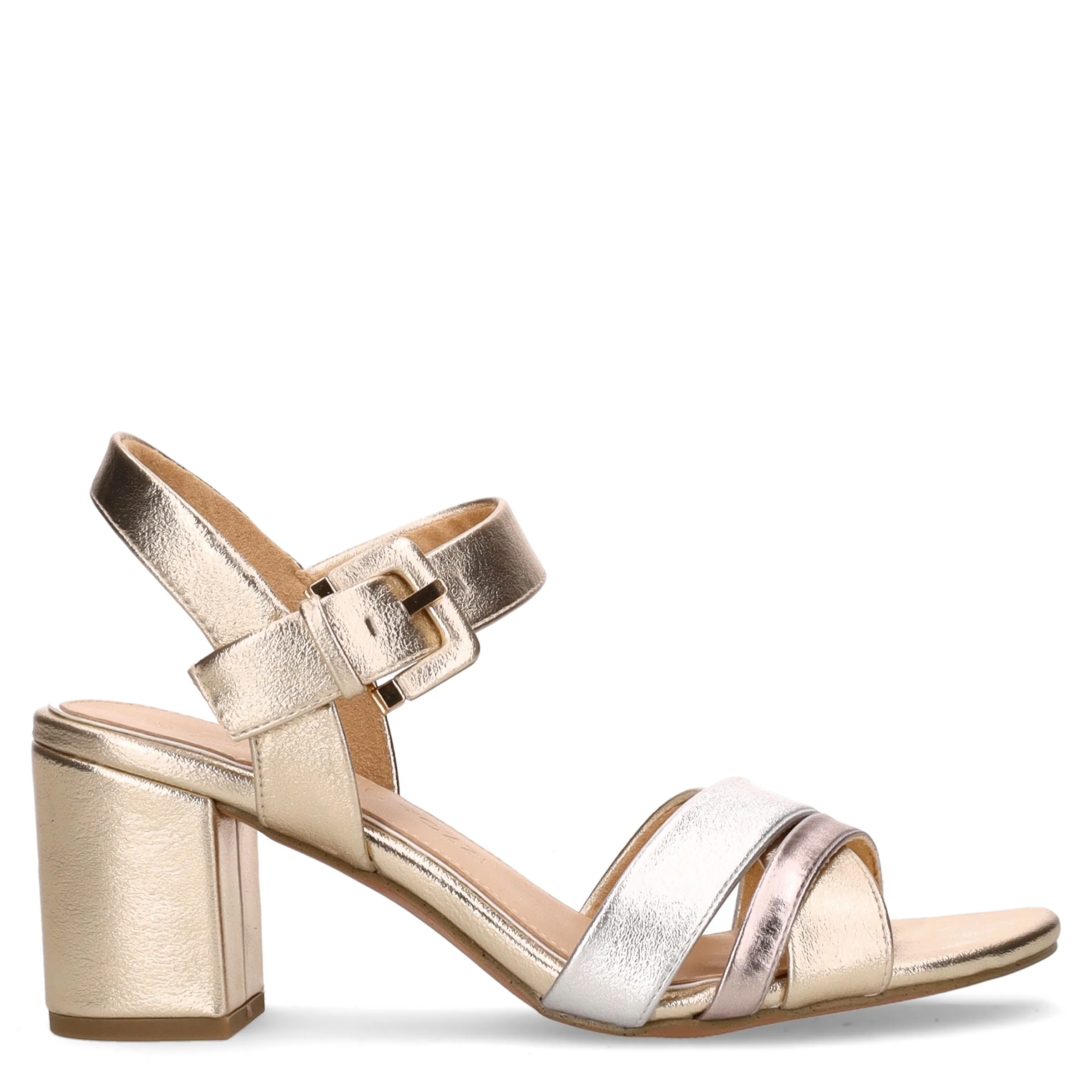 Sandalo con tacco gold