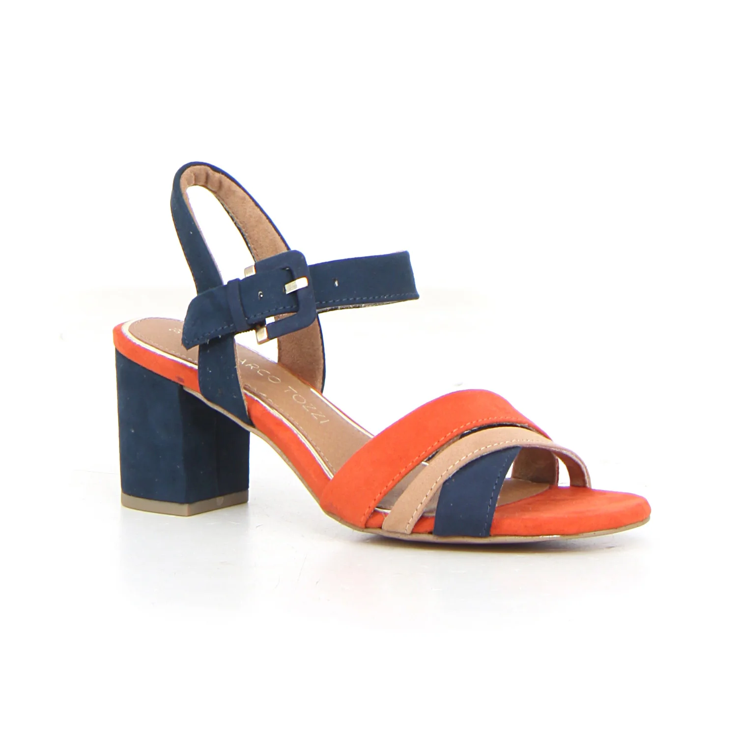 Sandalo con tacco navy comb - Image 2