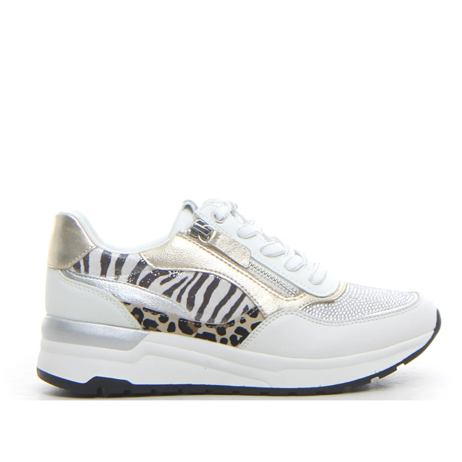 Sneaker con zip white comb