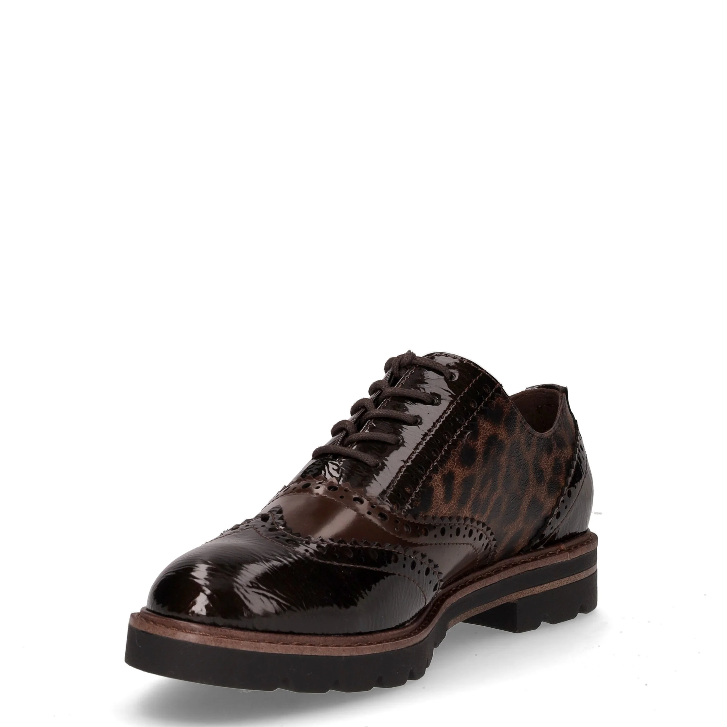 Stringata in ecopelle stile inglese mocca leopardo - Image 3