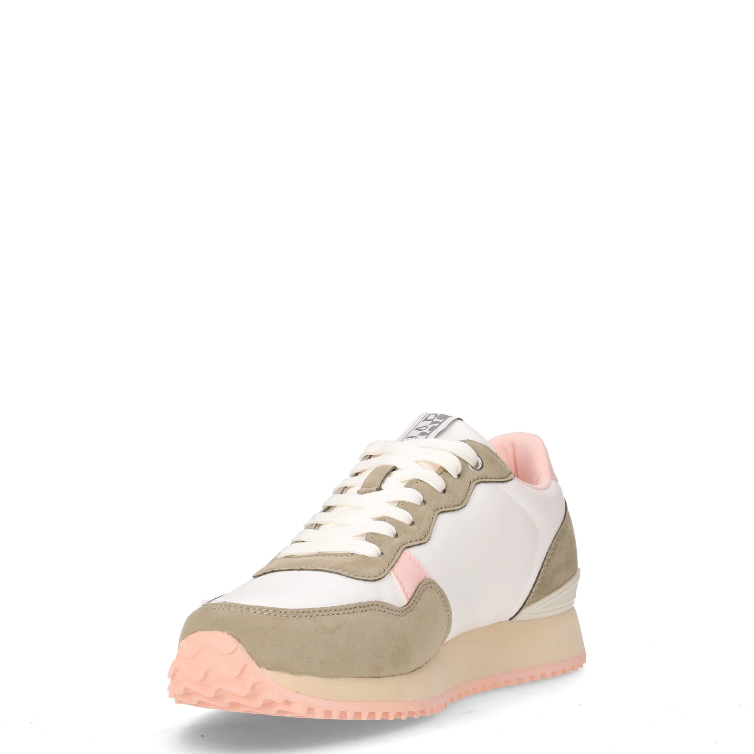 Sneaker in ecopelle e tessuto bianco verde rosa - Image 3