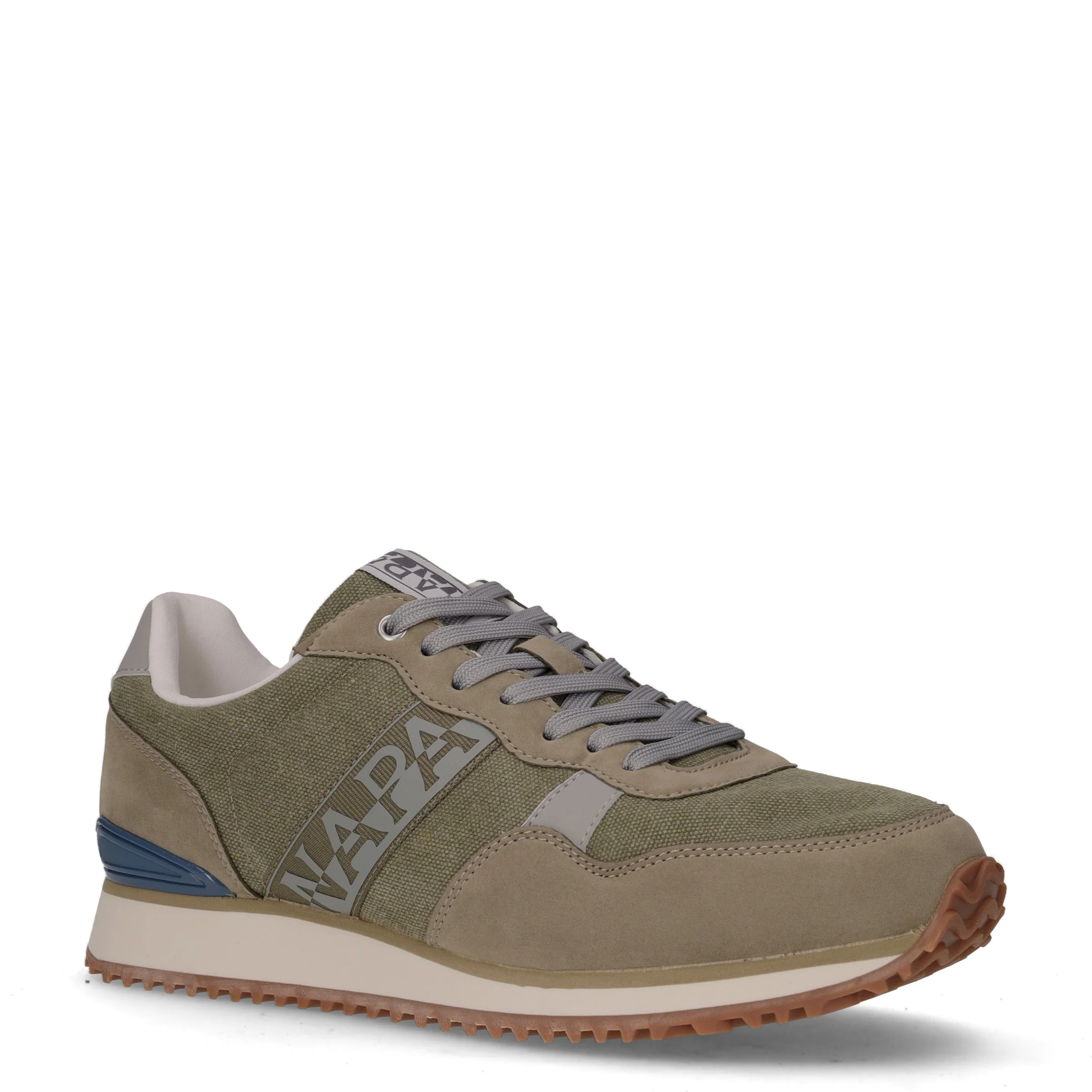 Sneaker in pelle e tessuto verde oliva - Image 2