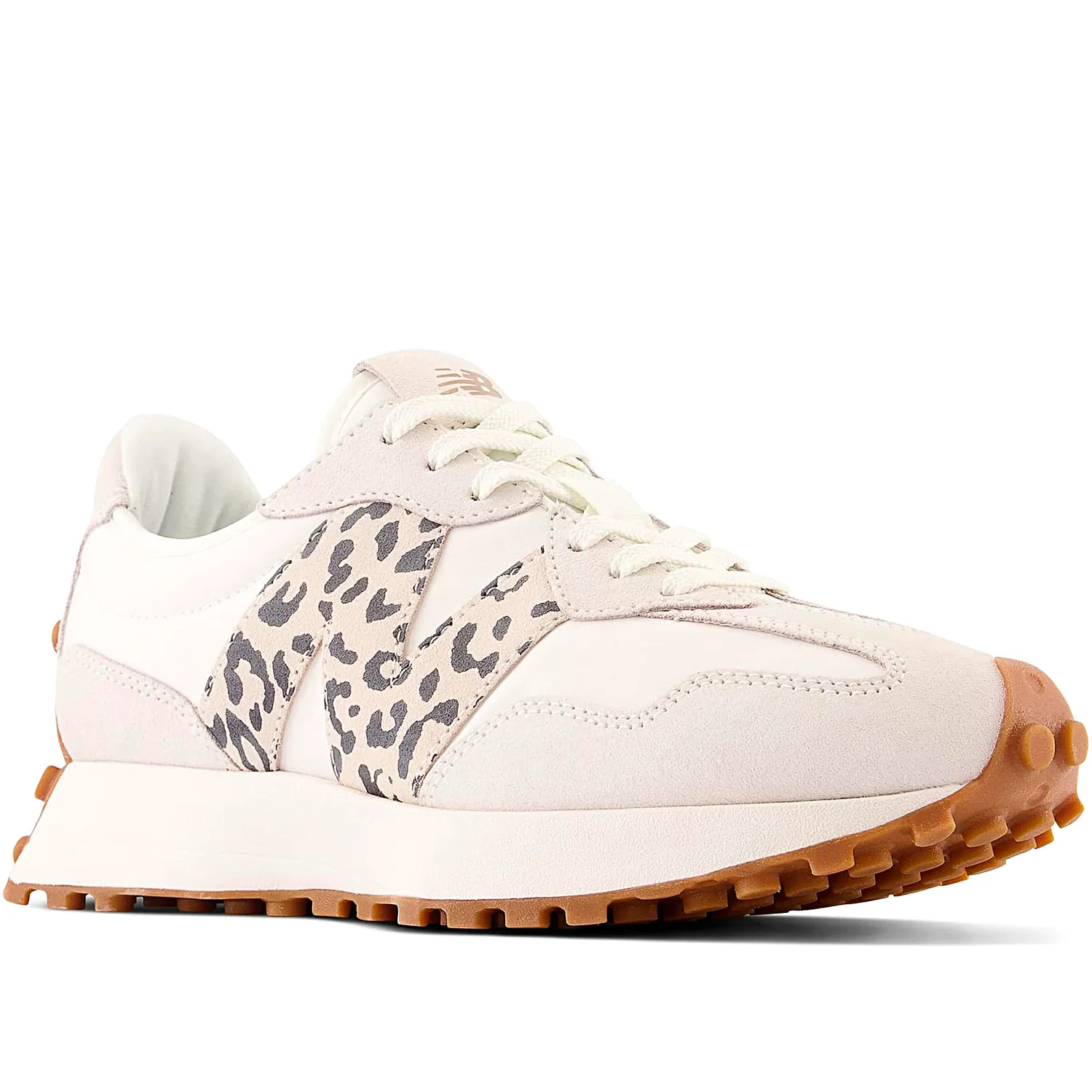 327 sneaker in pelle e tessuto bianco beige - Image 2