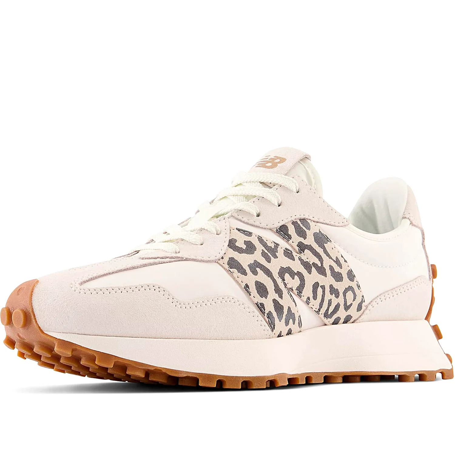 327 sneaker in pelle e tessuto bianco beige - Image 3