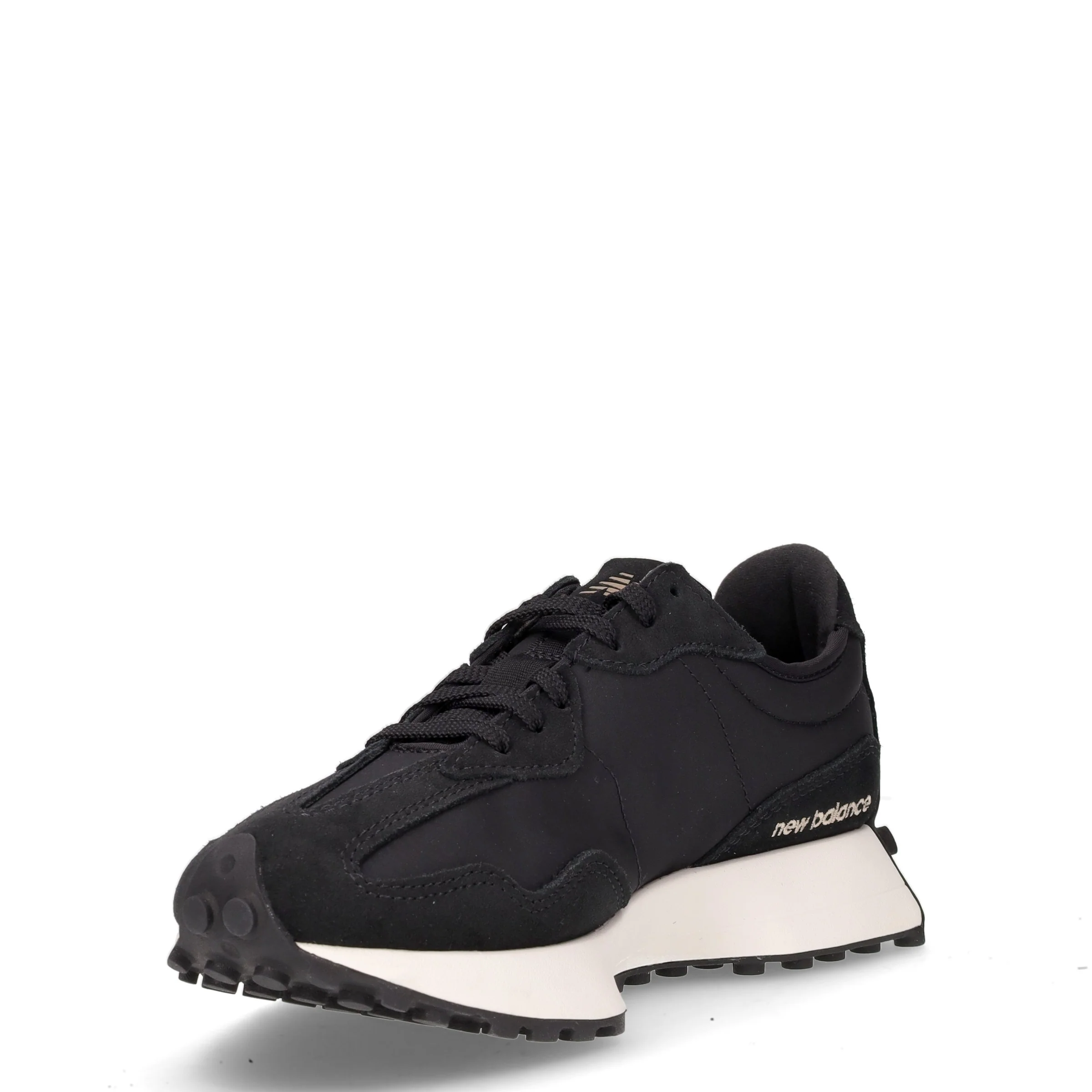 327 sneaker in pelle e tessuto nero - Image 3