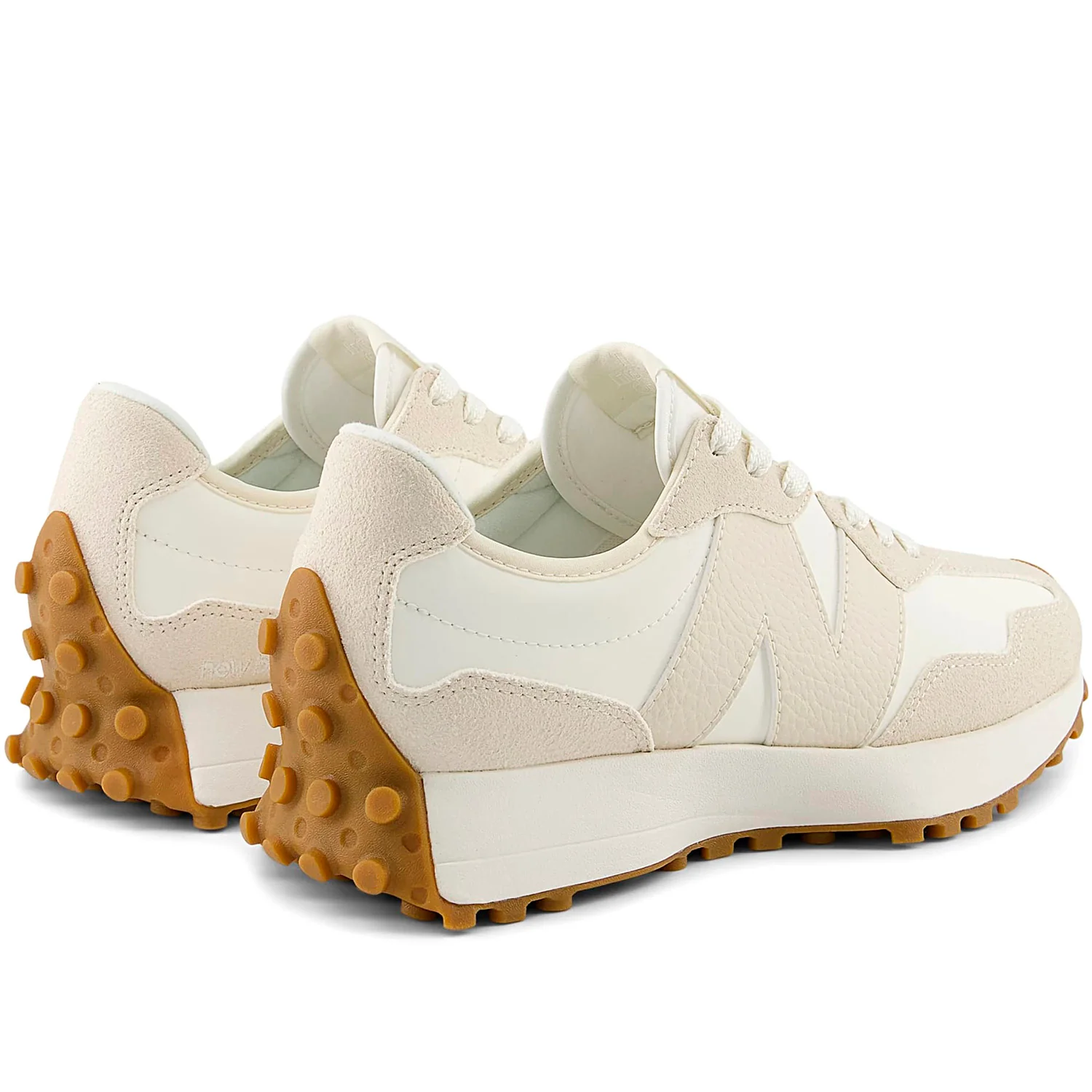 327 sneaker in pelle ed ecopelle bianco naturale - Image 3