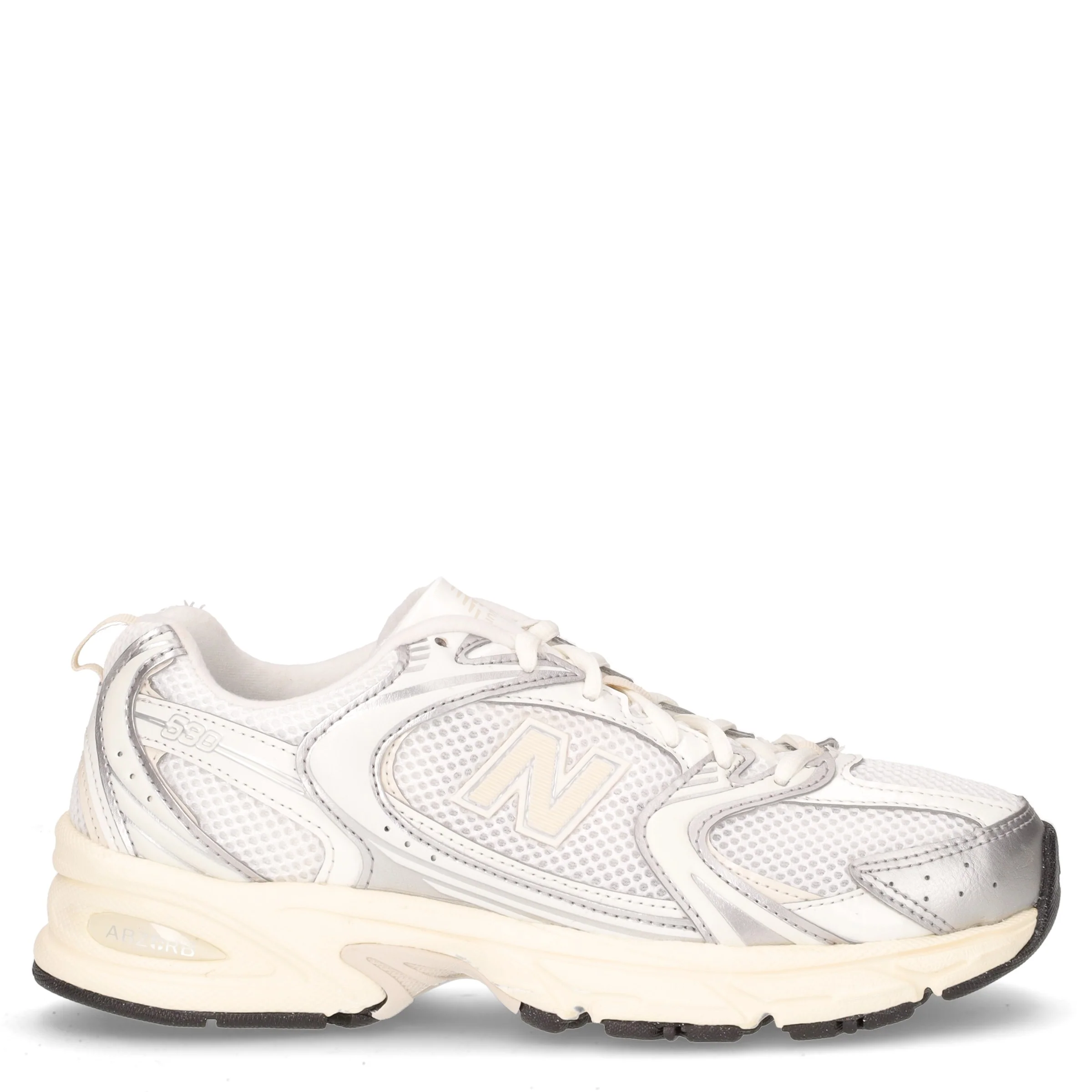 530 sneaker in ecopelle e tessuto argento metallizzato