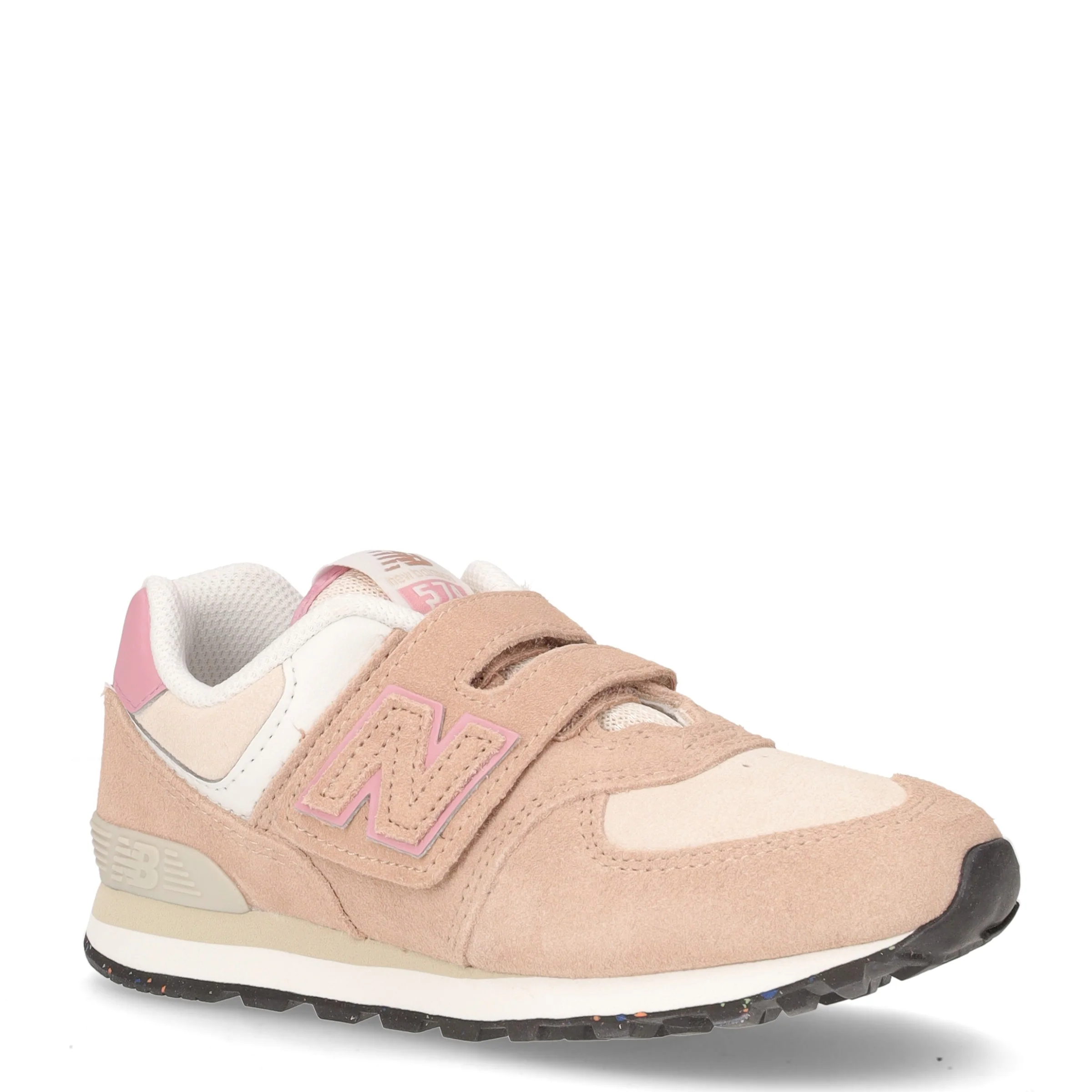 574 sneaker bambina in pelle taupe rosa - Image 2