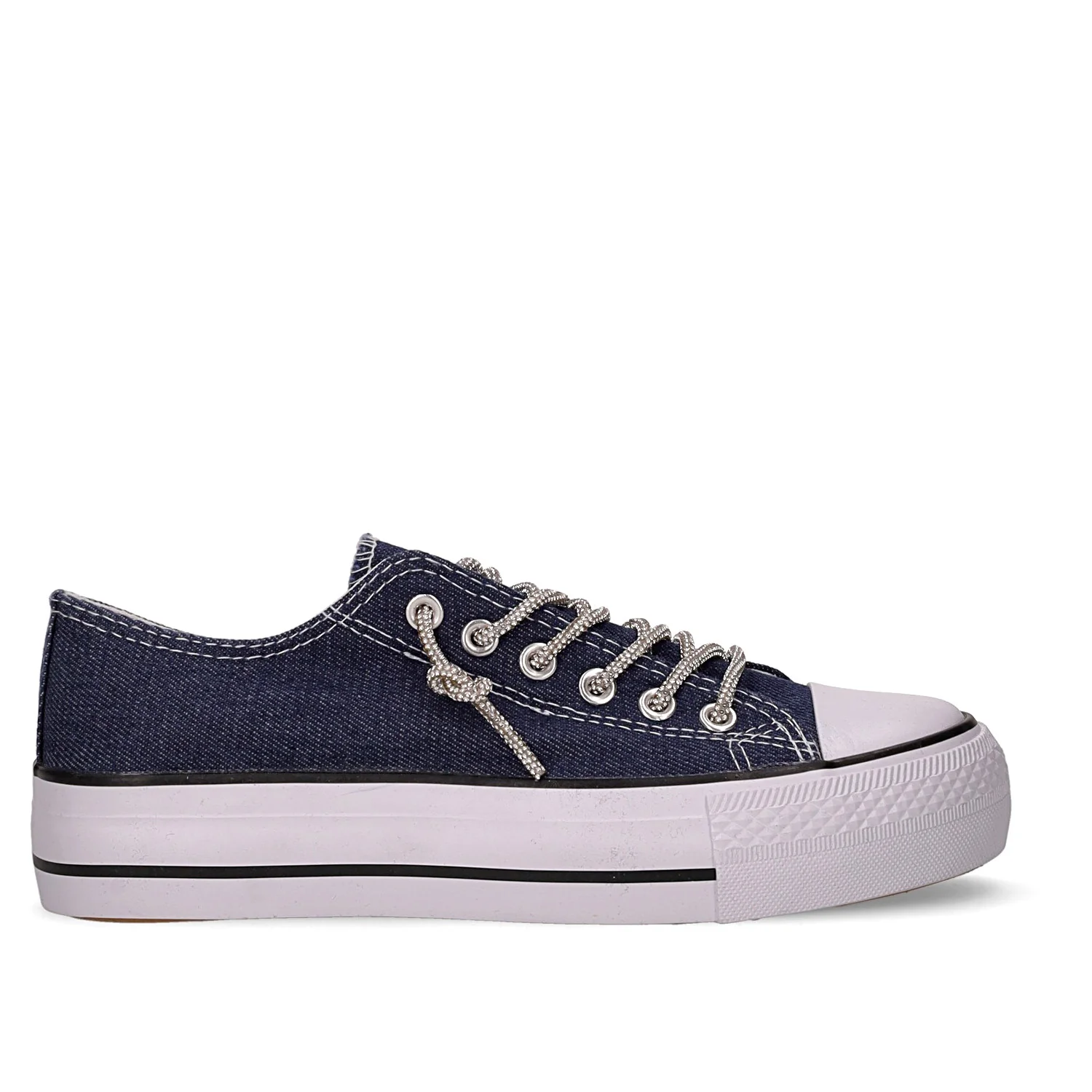 Sneaker con platform denim