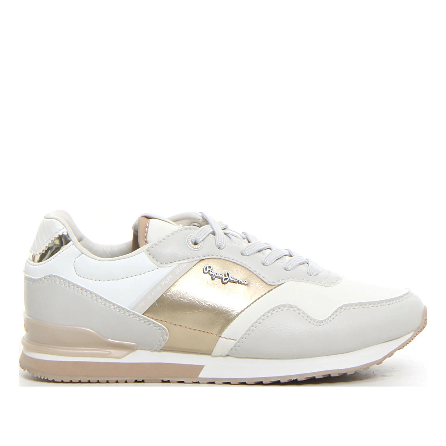 London shine sneaker con platform sand beige