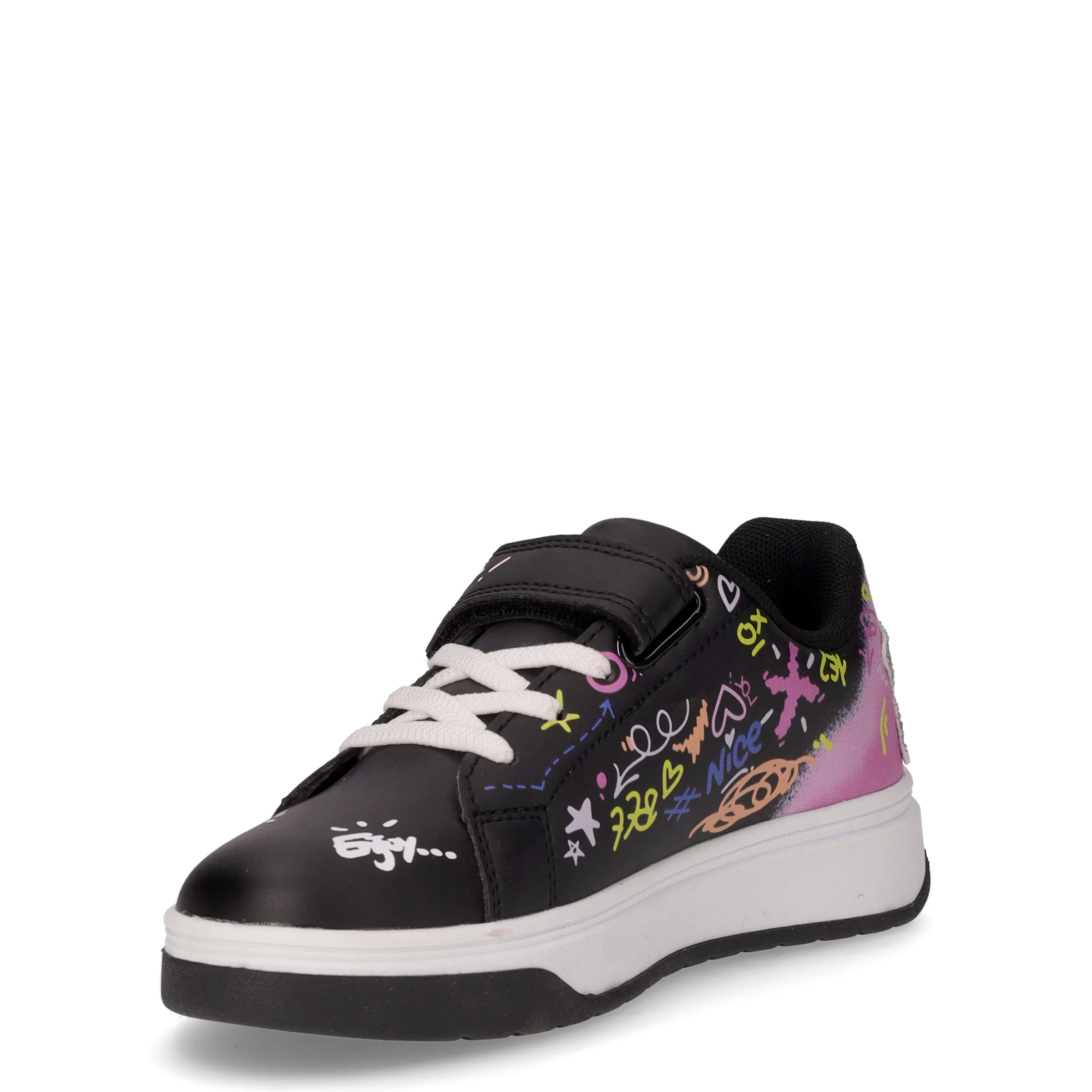 Sneaker in ecopelle bambina nero rosa - Image 3
