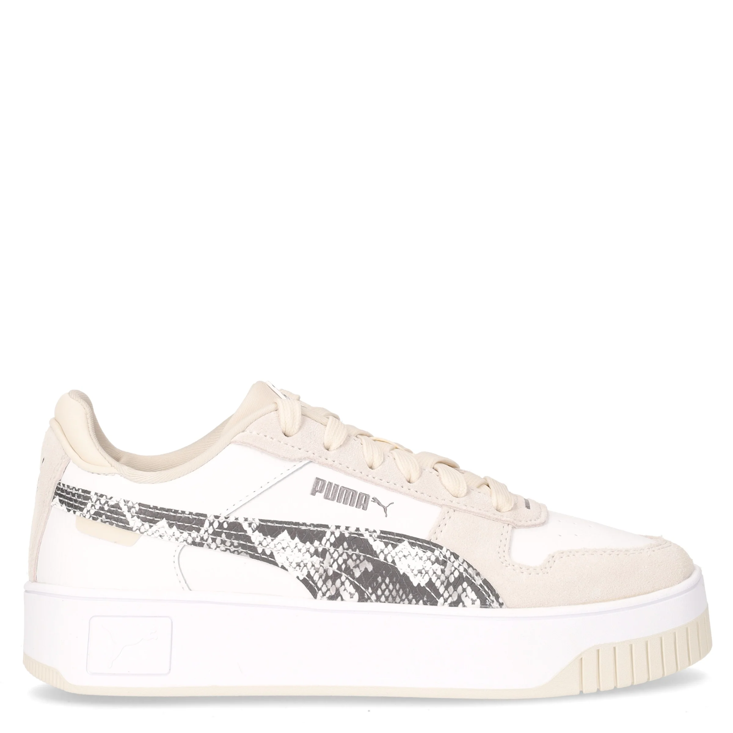 Carina Street Snake sneaker in pelle bianco beige