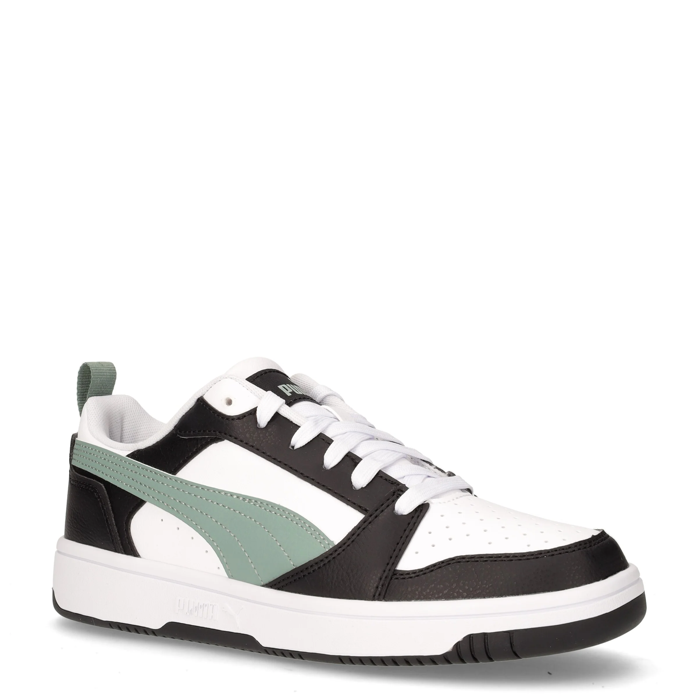 Rebound v6 Low sneaker bambino in ecopelle bianco nero verde - Image 2