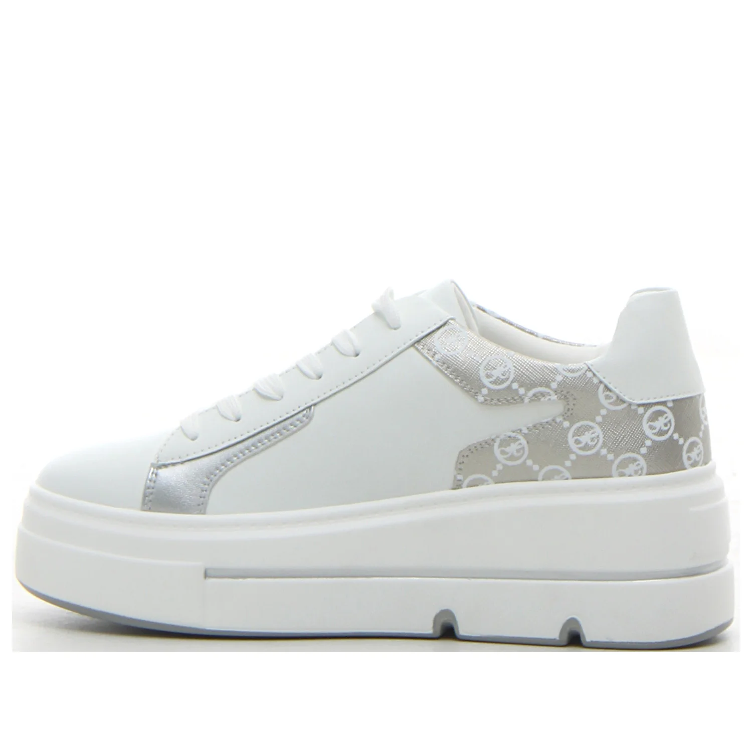 Sneaker con zeppa white silver - Image 2