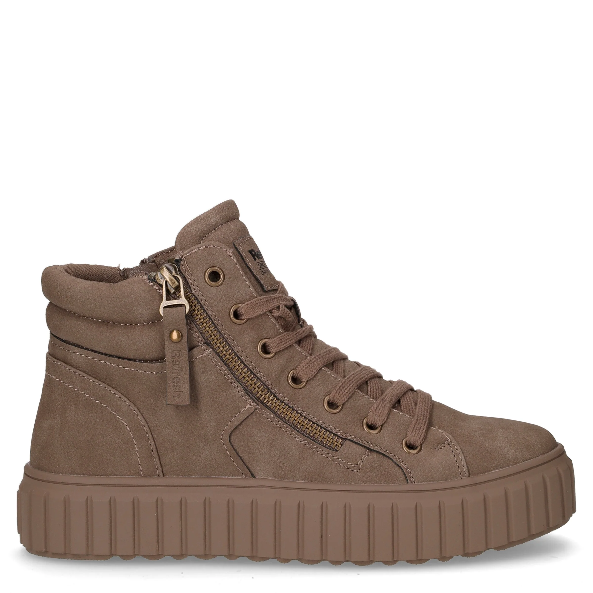 Sneaker in ecopelle con platform taupe