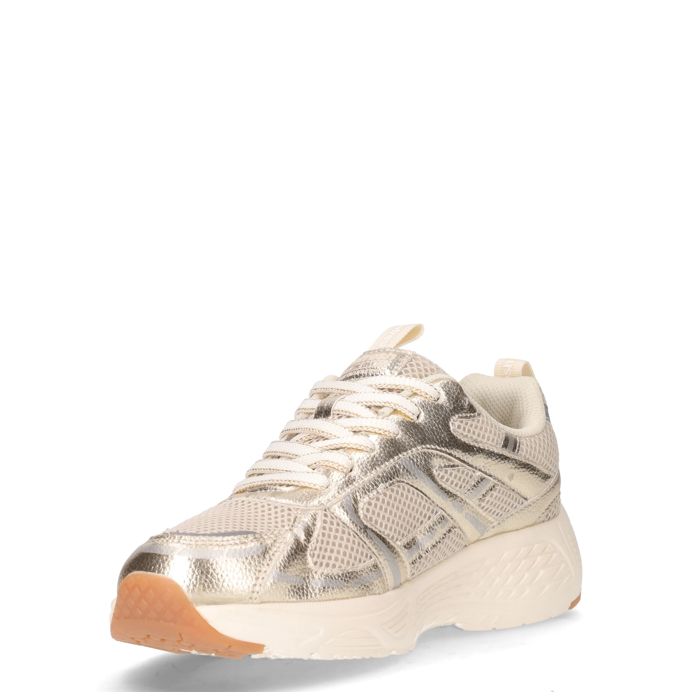 Sneaker in tessuto ed ecopellle bianco oro - Image 3