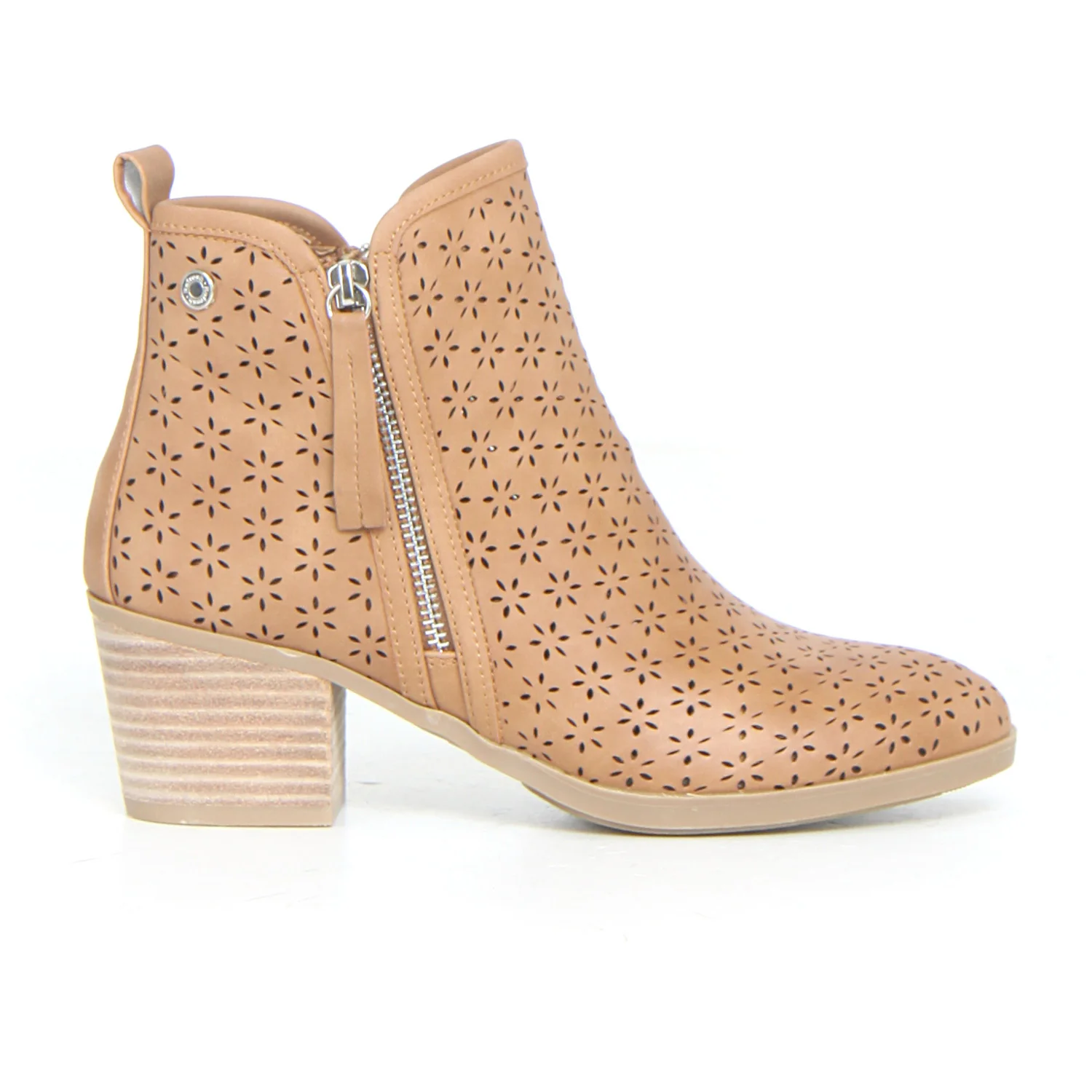 Stivaletto con zip camel