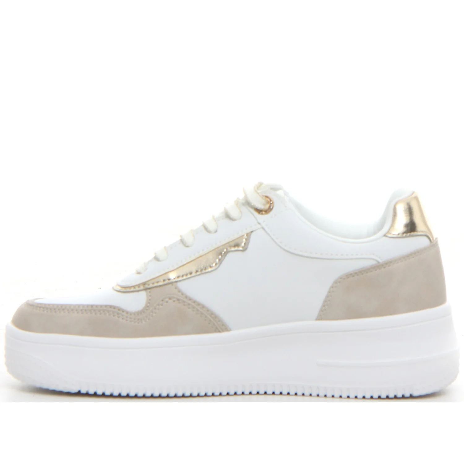 Sneaker con platform beige bianco - Image 2