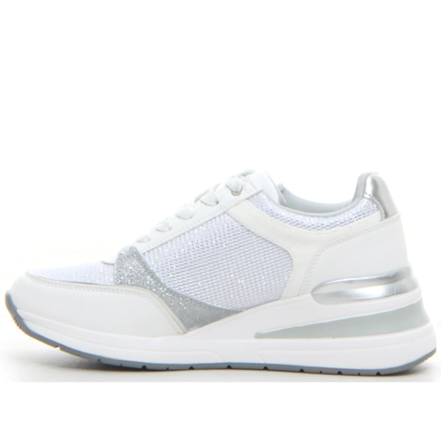 Sneaker con zeppa white silver - Image 2