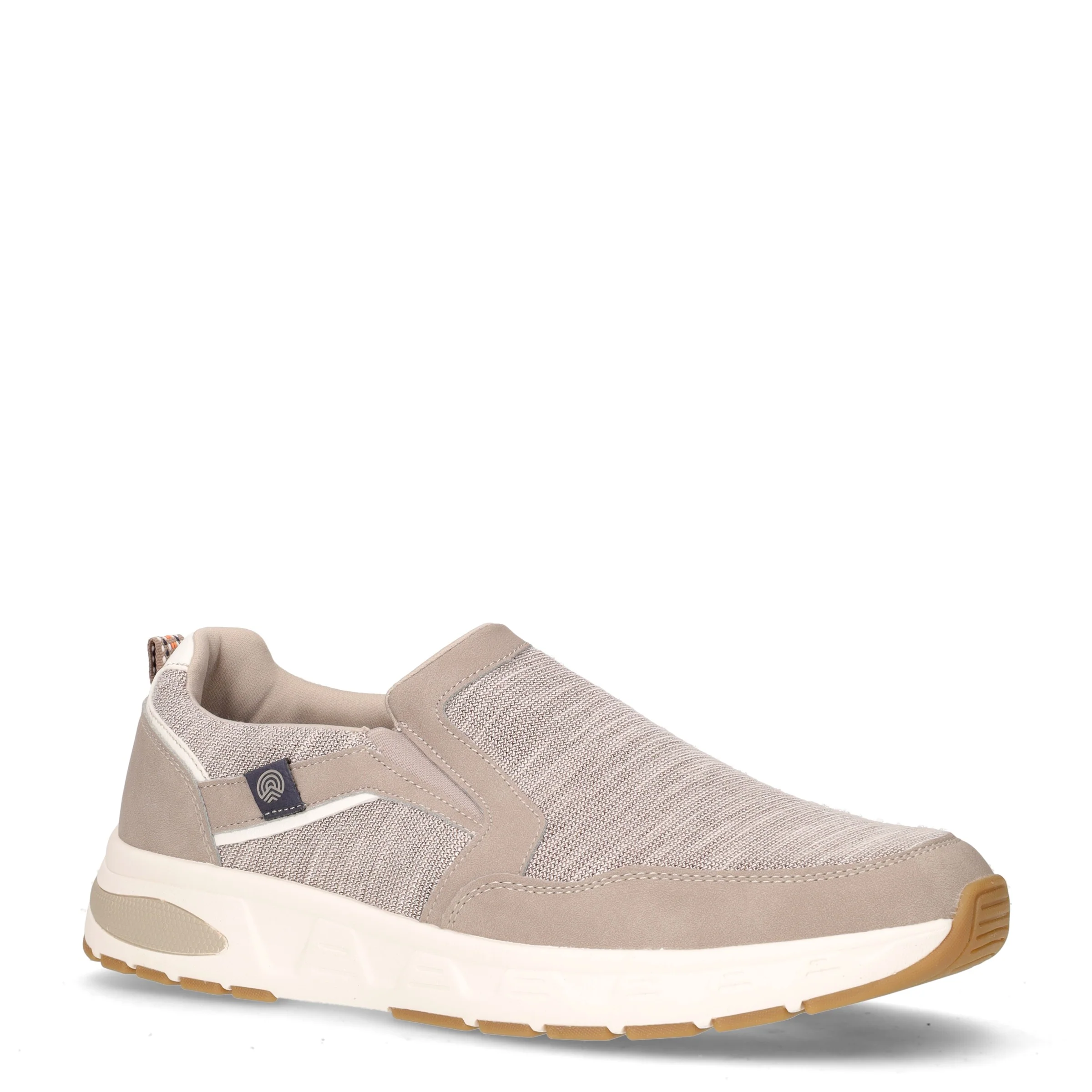 Sneaker slip on in tessuto ed ecopelle beige - Image 2