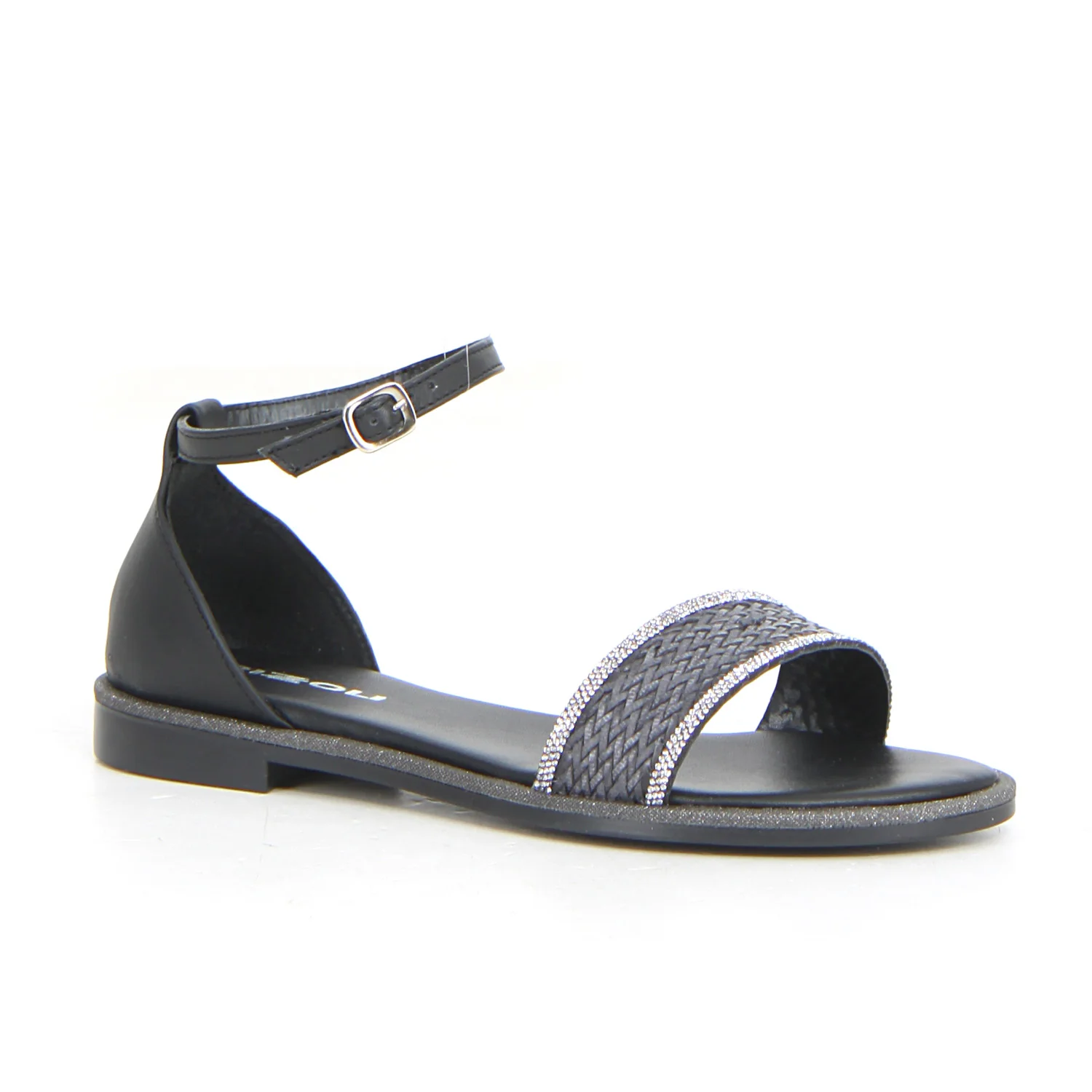 Sandalo con strass nero - Image 2
