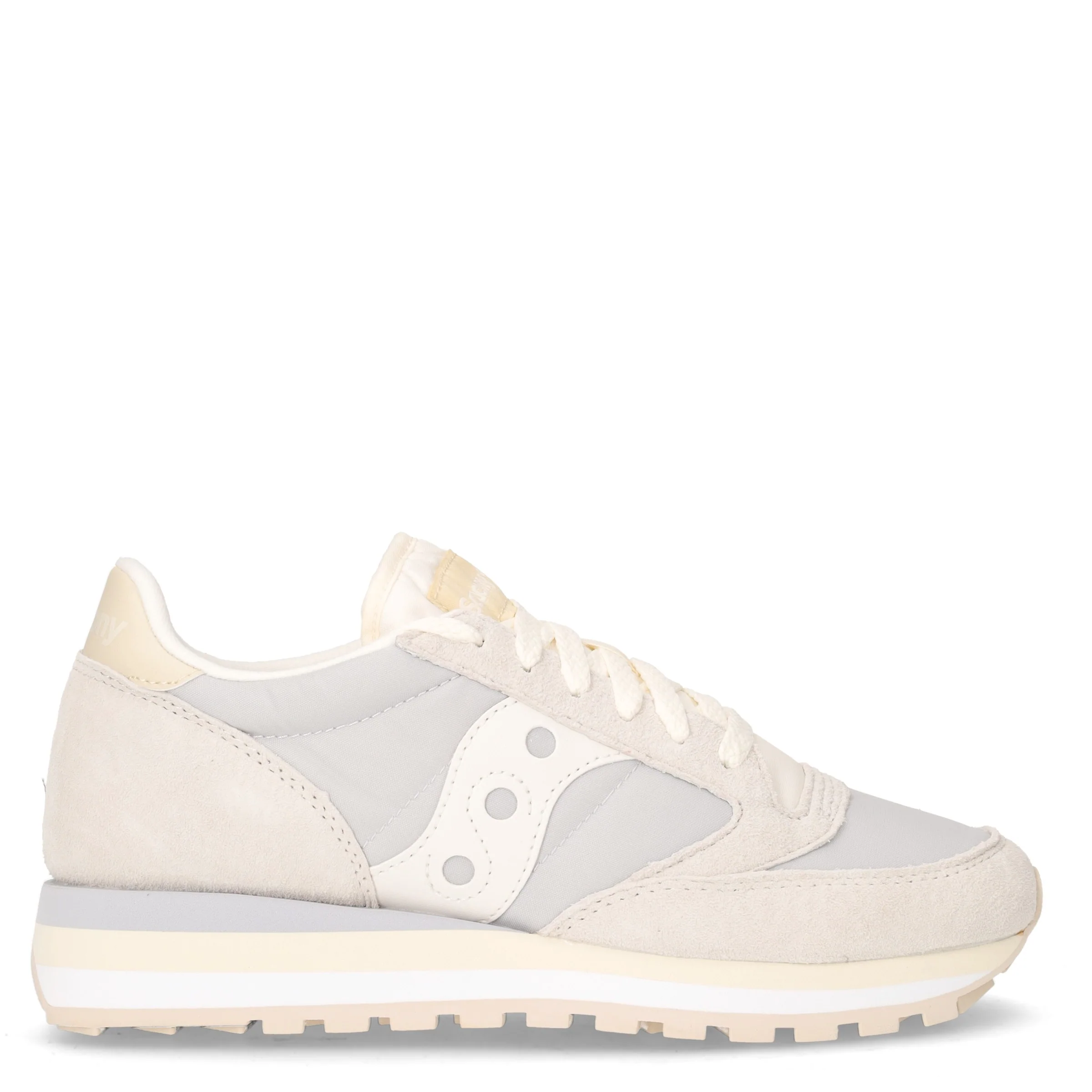 Jazz Triple sneaker in pelle e tessuto nuvola mandorla