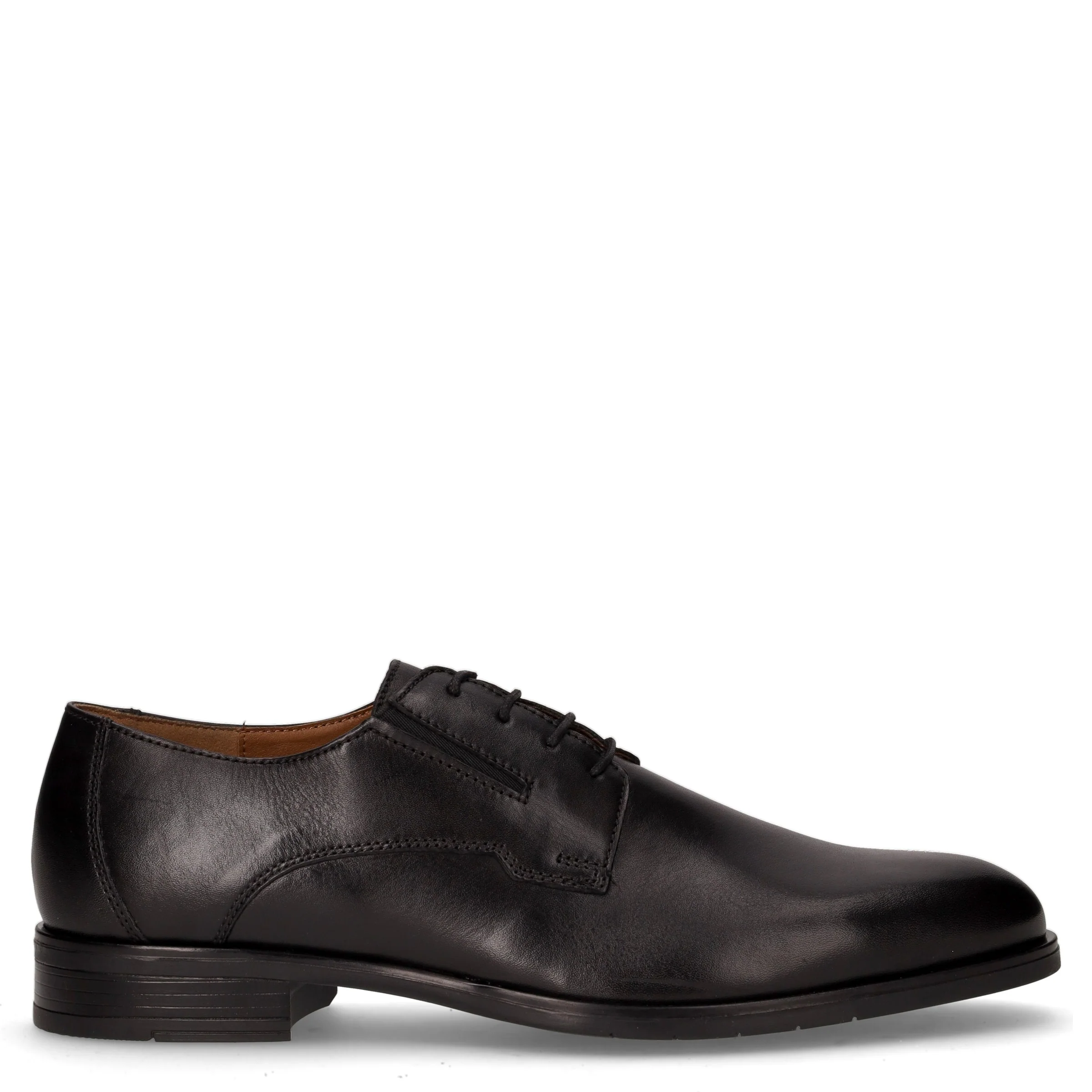 Stringata in pelle nero