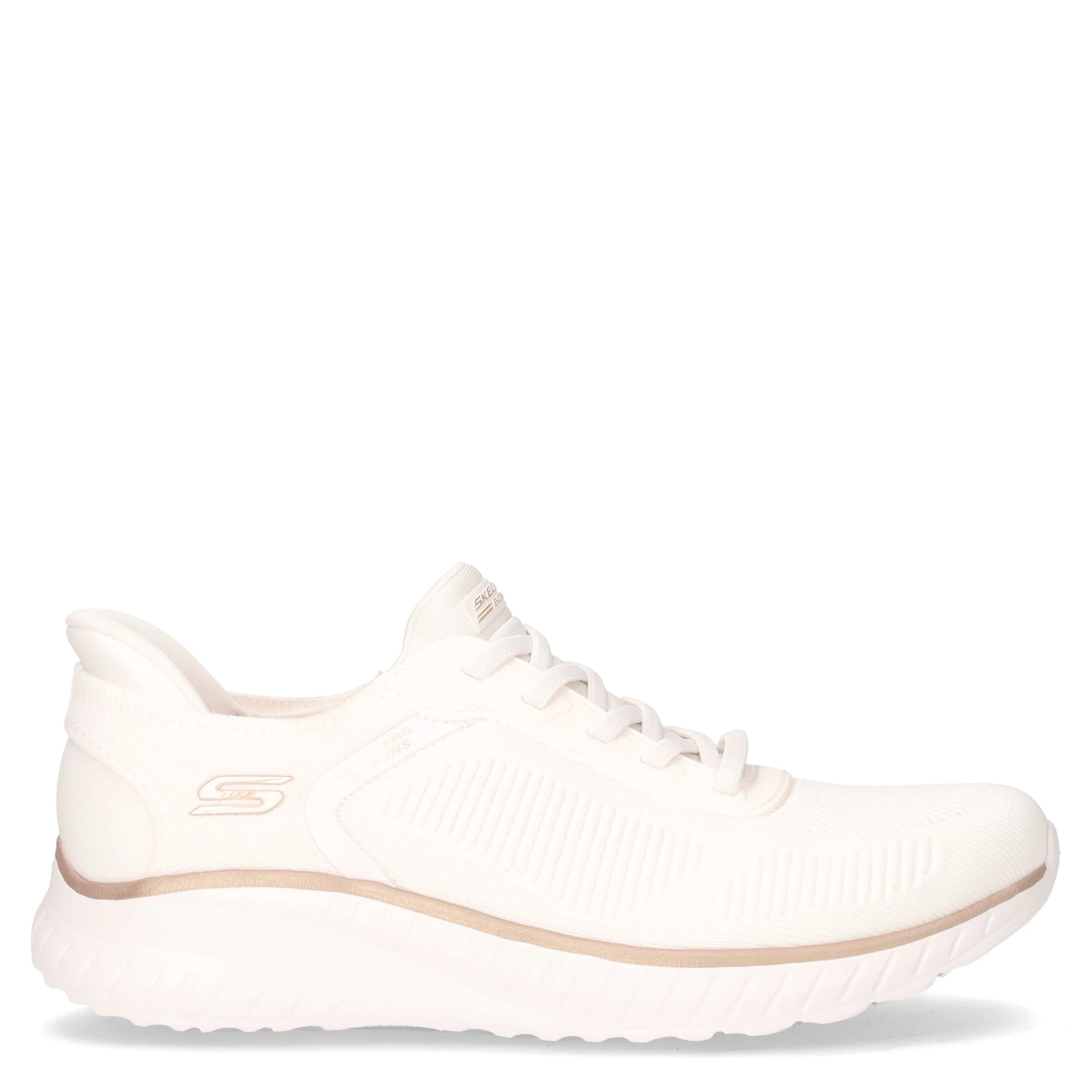 Bobs Squad Chaos sneaker slip ins in tessuto bianco oro