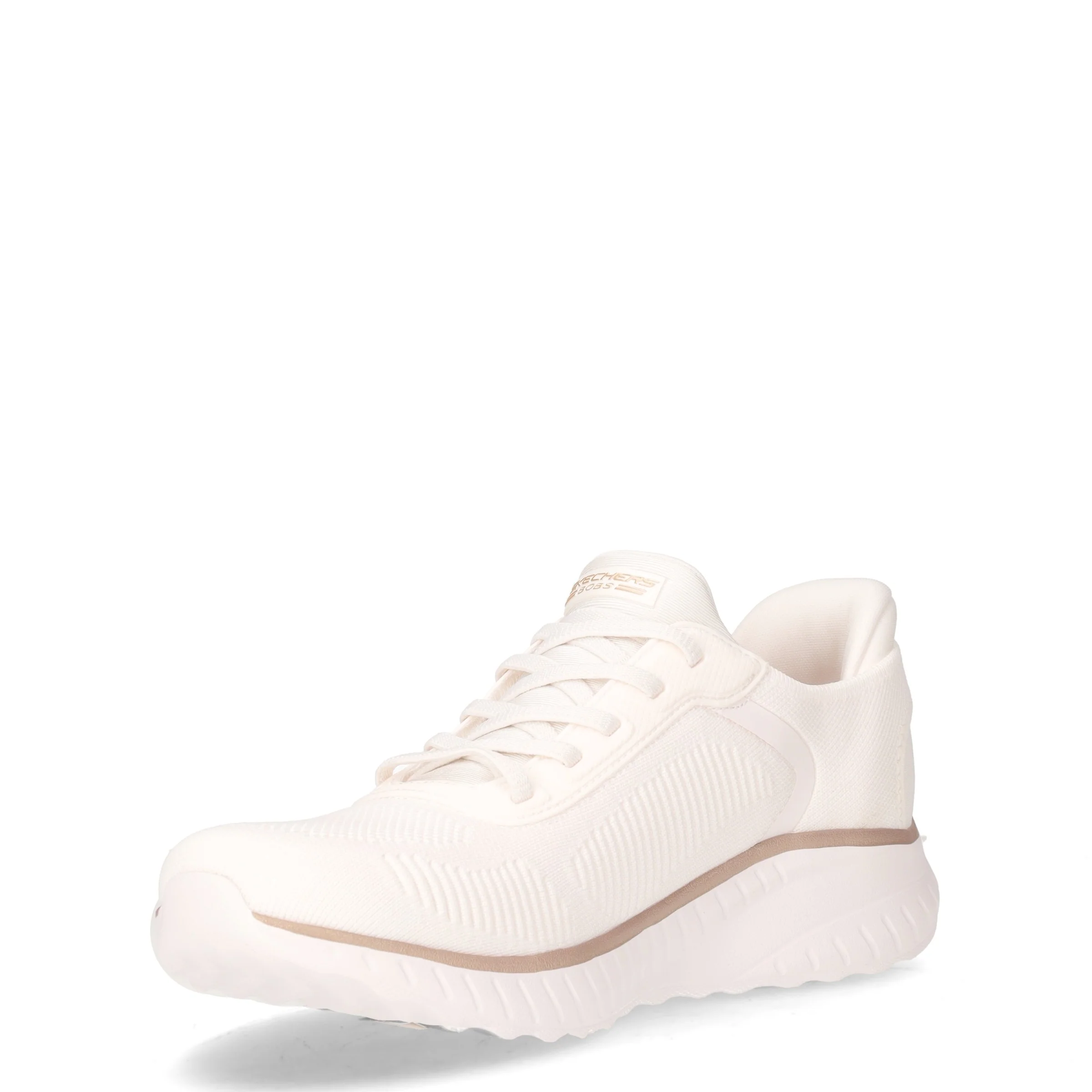 Bobs Squad Chaos sneaker slip ins in tessuto bianco oro - Image 3