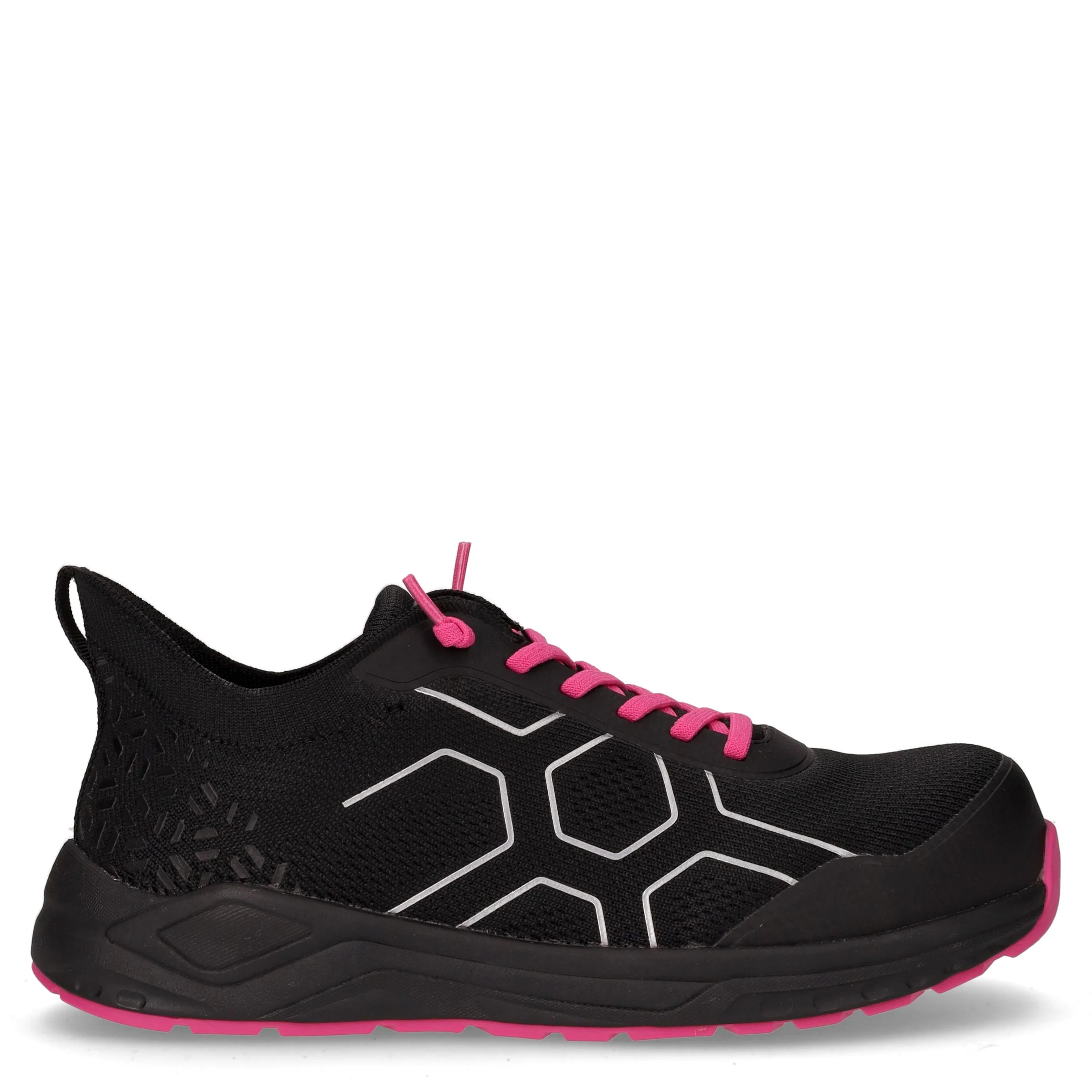 Elettra scarpa antinfortunistica in pelle nero fuxia