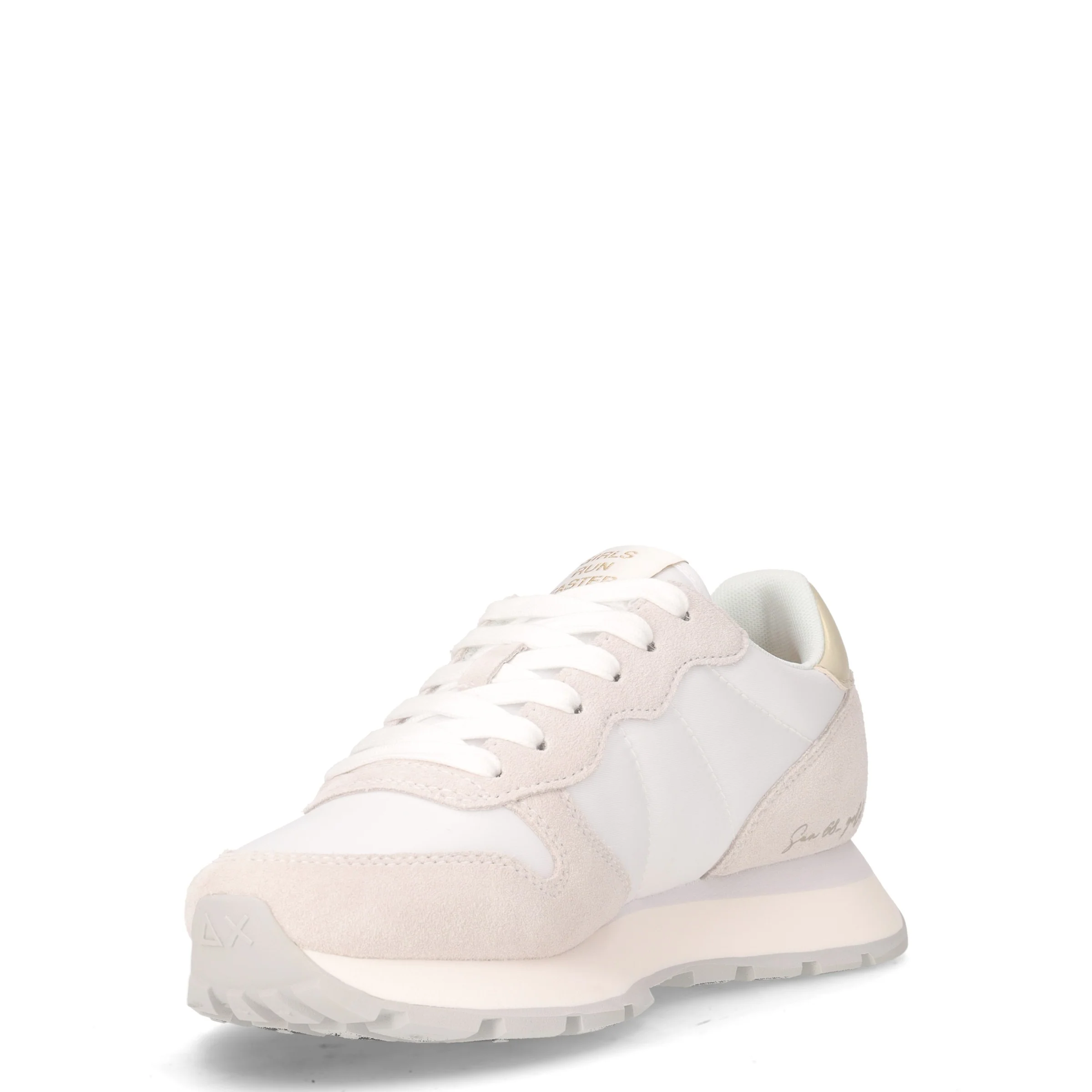 Ally Gold Silver sneaker in pelle e tessuto bianco - Image 3