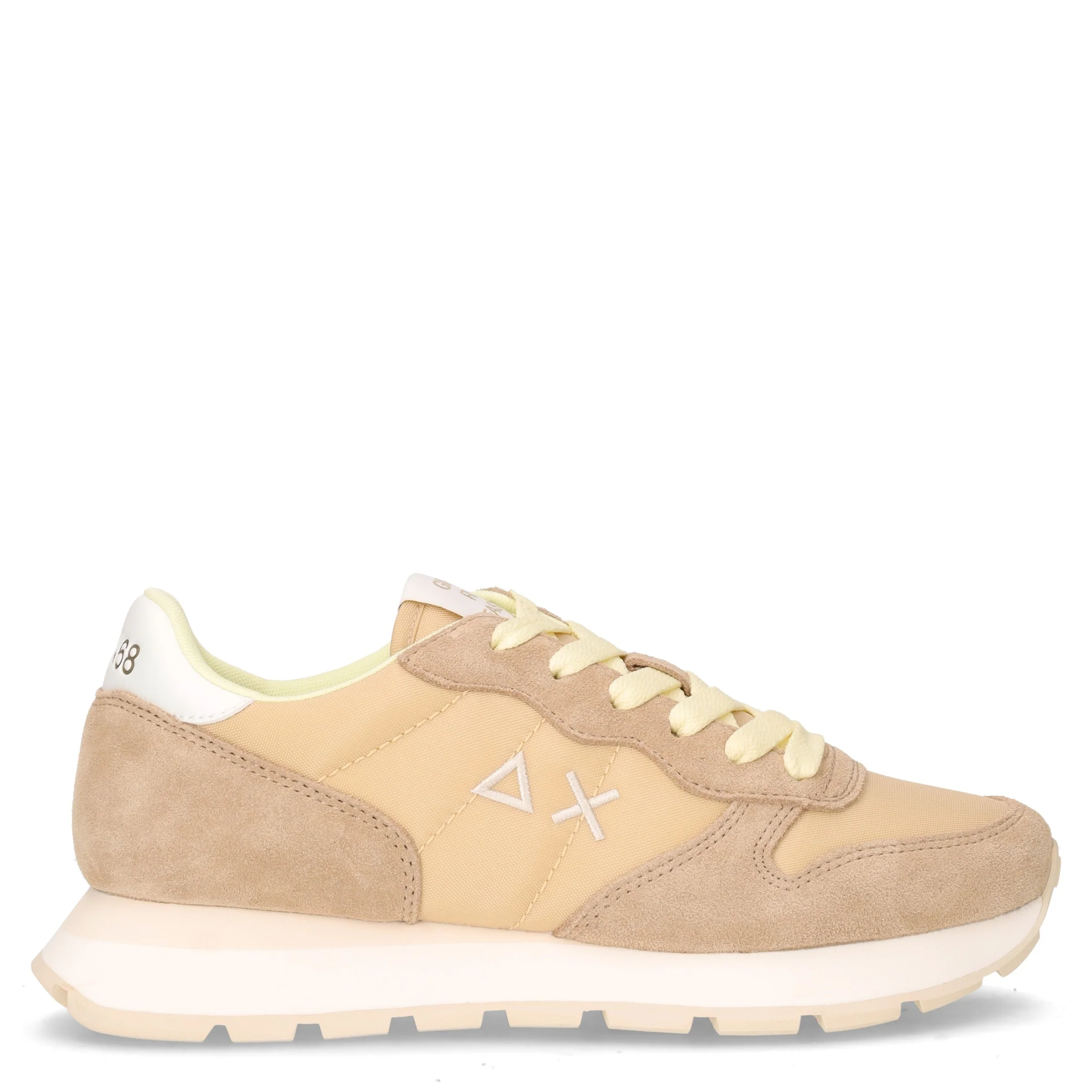 Ally Solid sneaker in pelle e tessuto beige