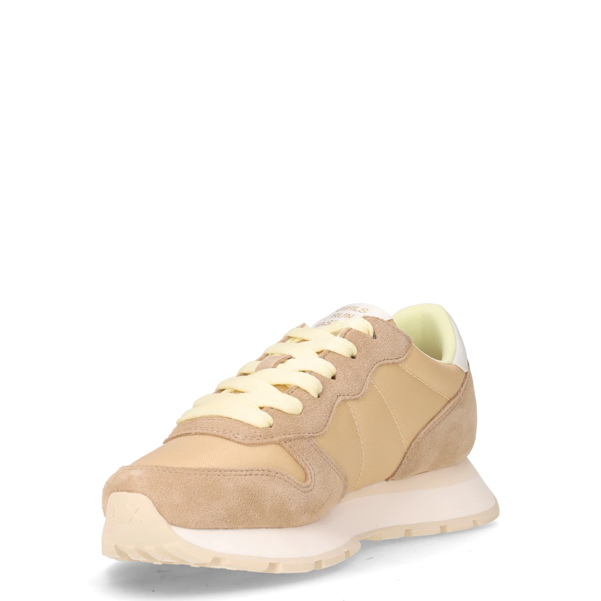 Ally Solid sneaker in pelle e tessuto beige - Image 3