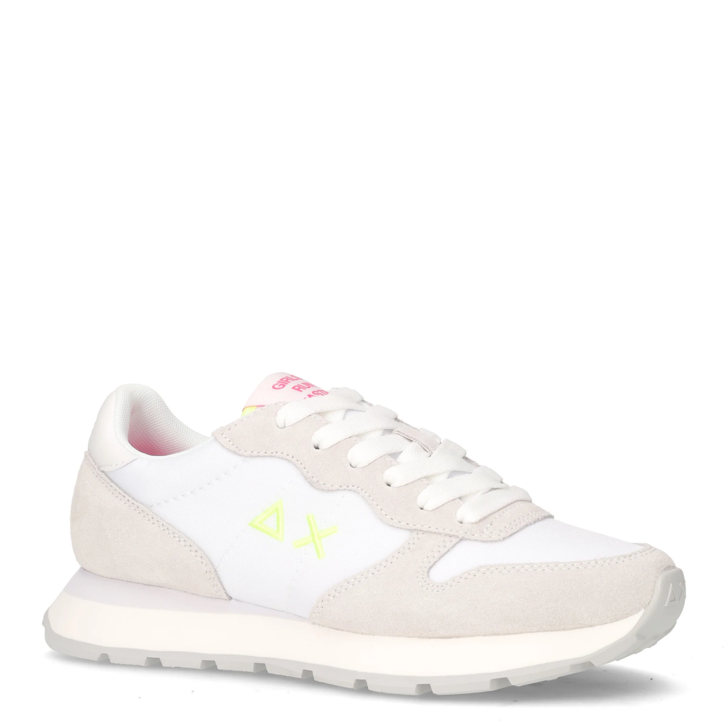 Ally Solid sneaker in pelle e tessuto bianco fuxia fluo - Image 2