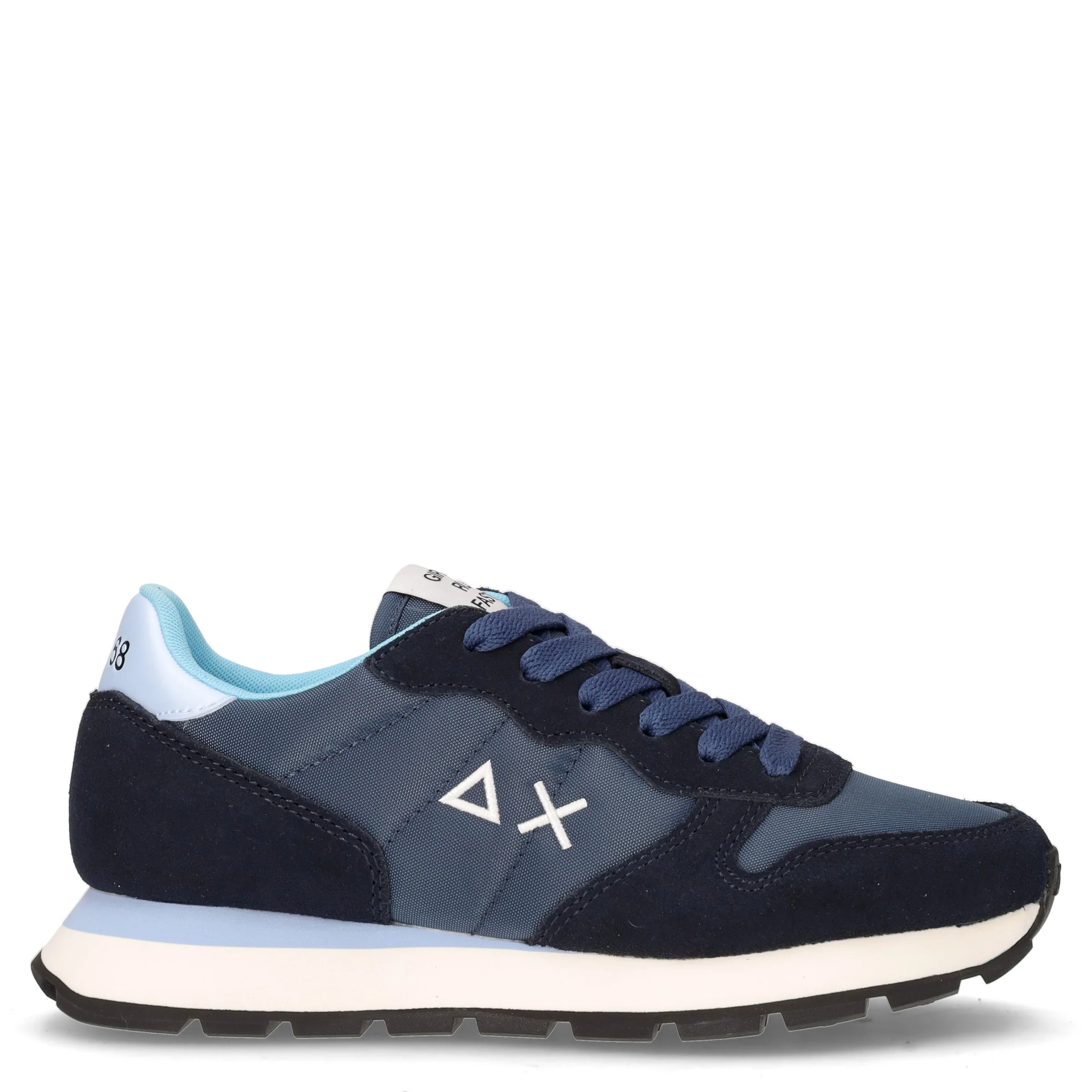 Ally Solid sneaker in pelle e tessuto navy blu