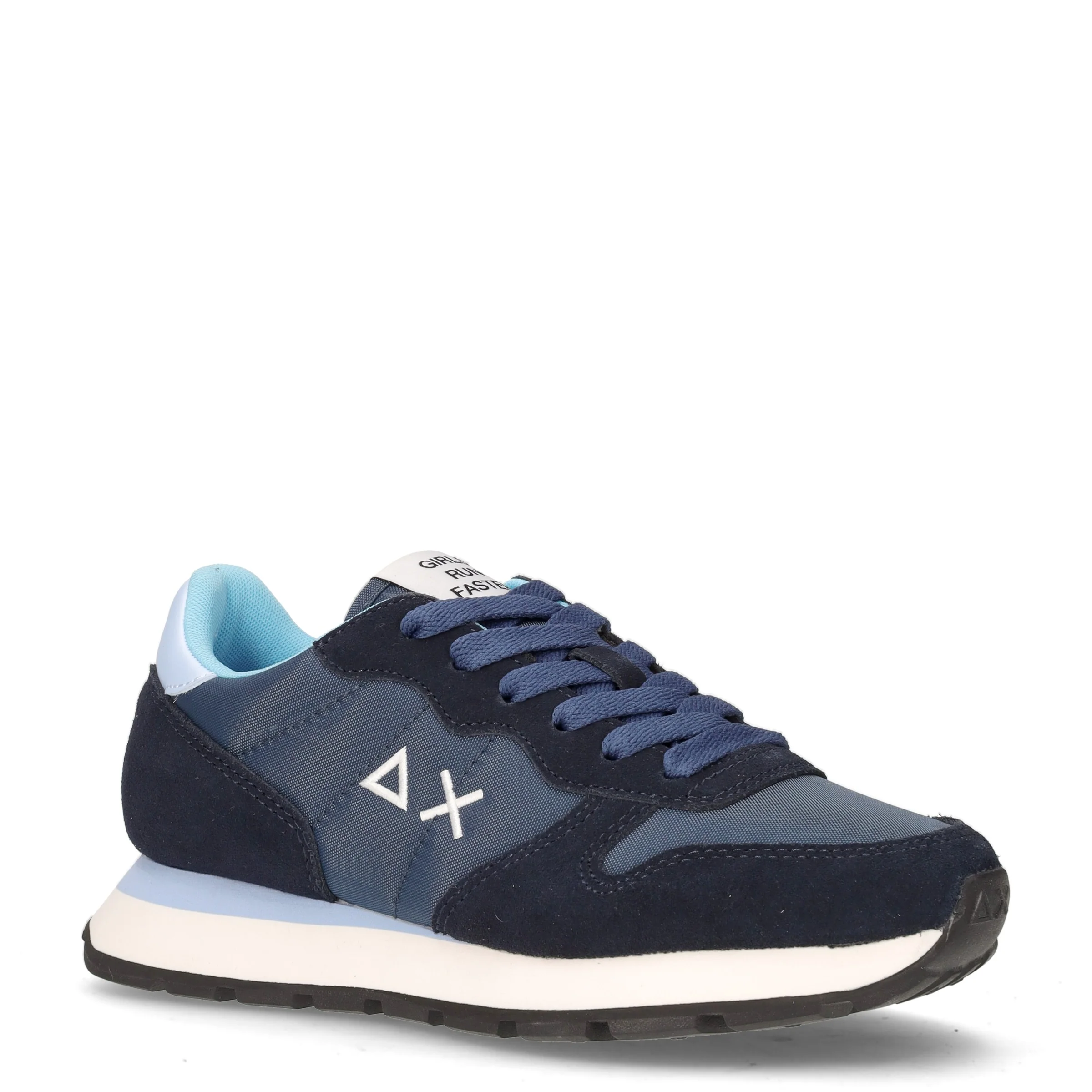 Ally Solid sneaker in pelle e tessuto navy blu - Image 2