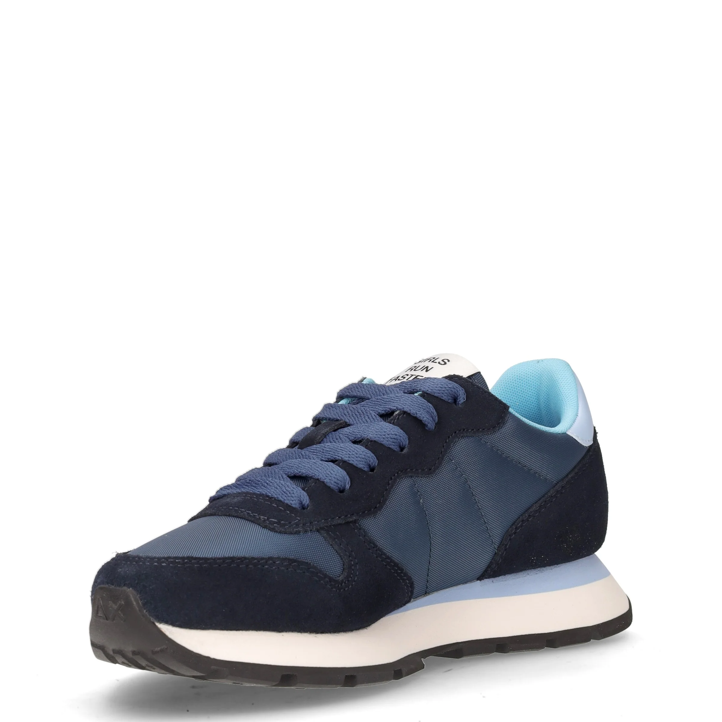 Ally Solid sneaker in pelle e tessuto navy blu - Image 3