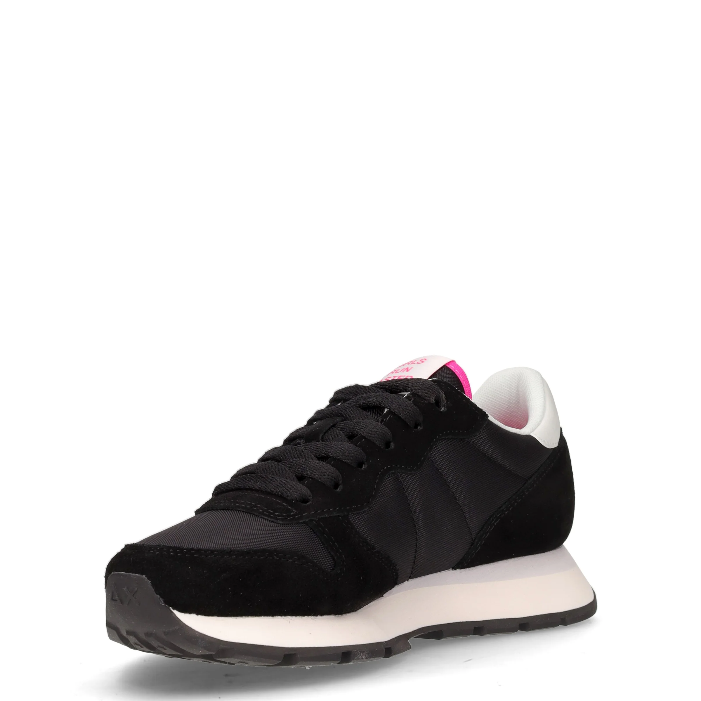 Ally Solid sneaker in pelle e tessuto nero fuxia - Image 3